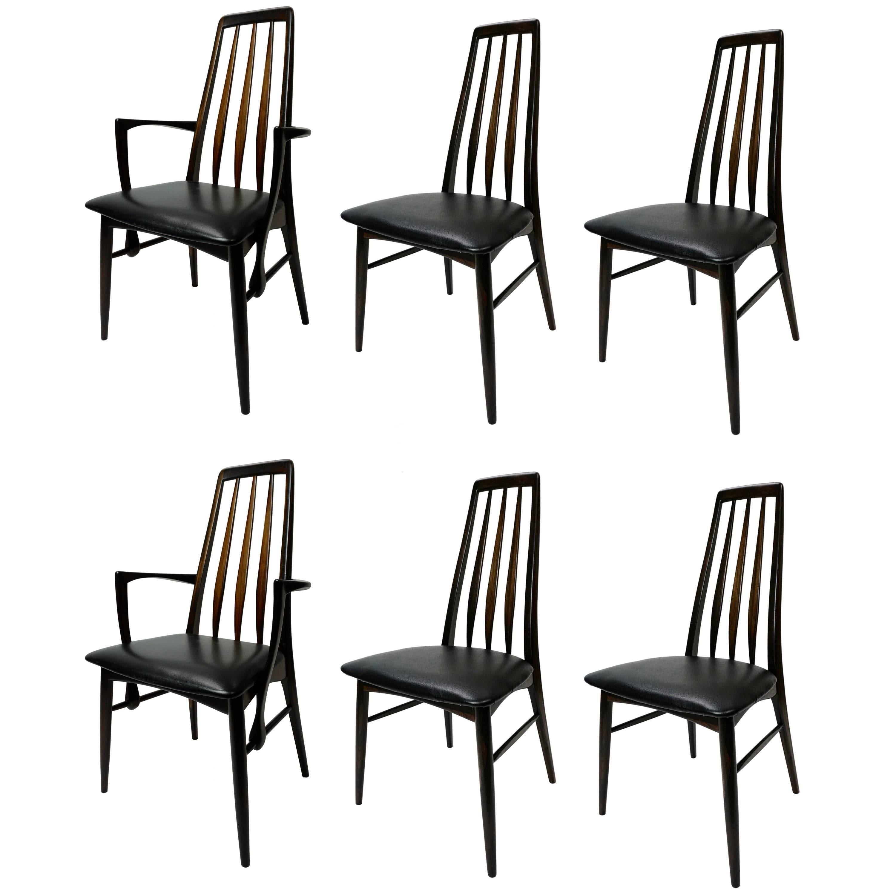 Niels Koefoed for Koefoed Hornslet Set of Six Rosewood Chairs