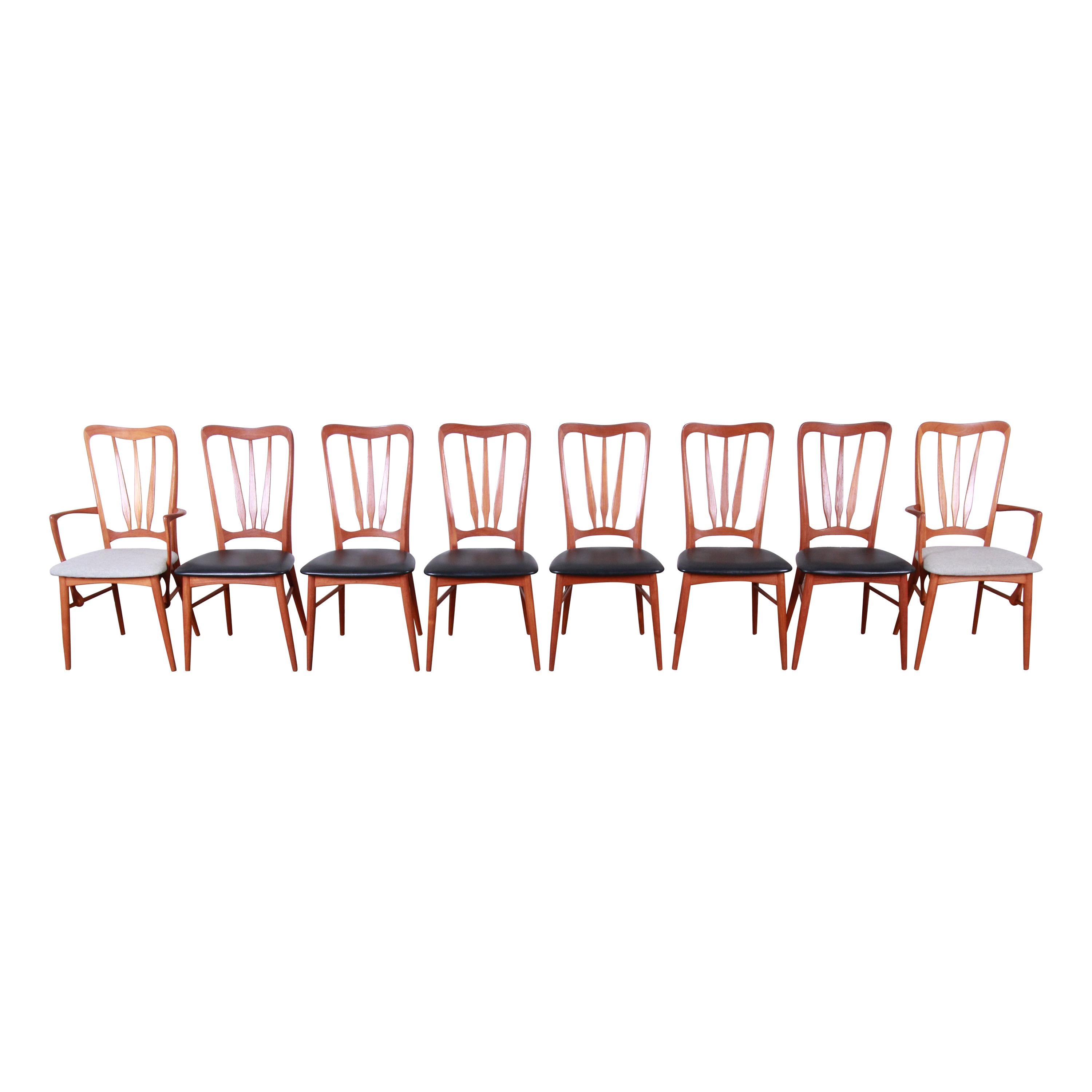 Niels Koefoed for Koefoeds Hornslet Danish Modern Teak Dining Chairs, Set of 8