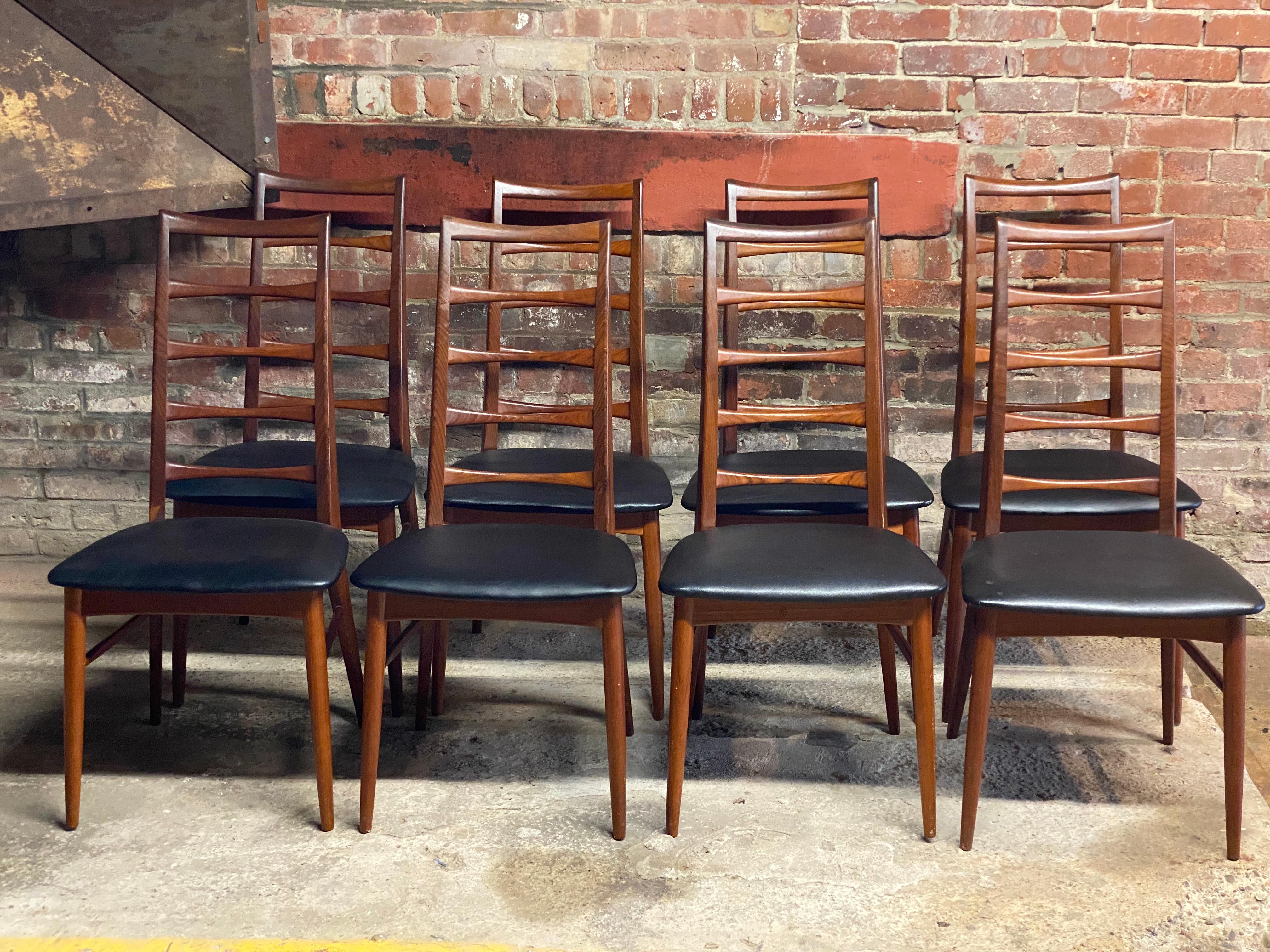 Danish Niels Koefoed for Koefoeds Hornslet Lis Dining Chairs, Set of Eight
