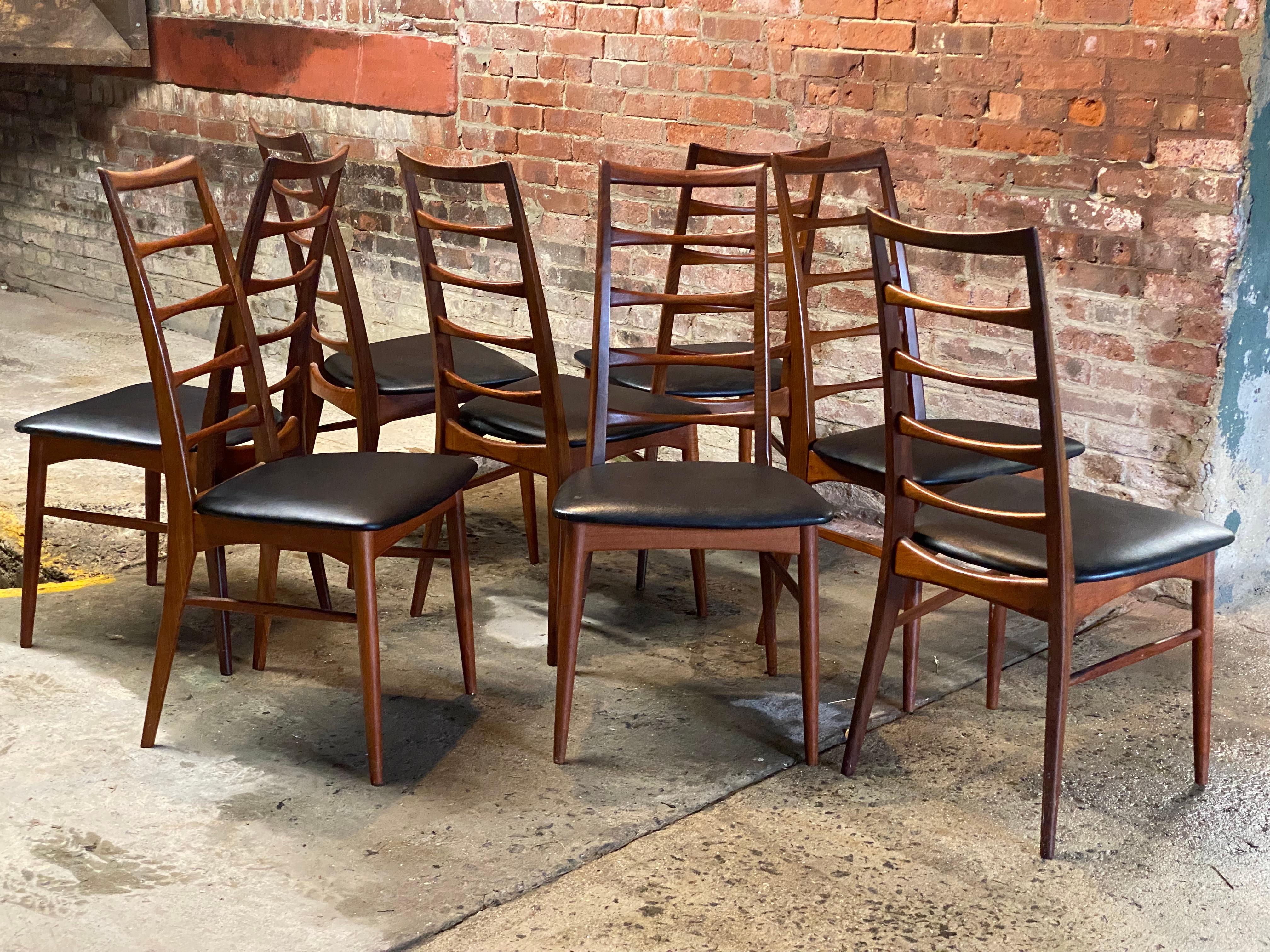 Niels Koefoed for Koefoeds Hornslet Lis Dining Chairs, Set of Eight In Good Condition In Garnerville, NY