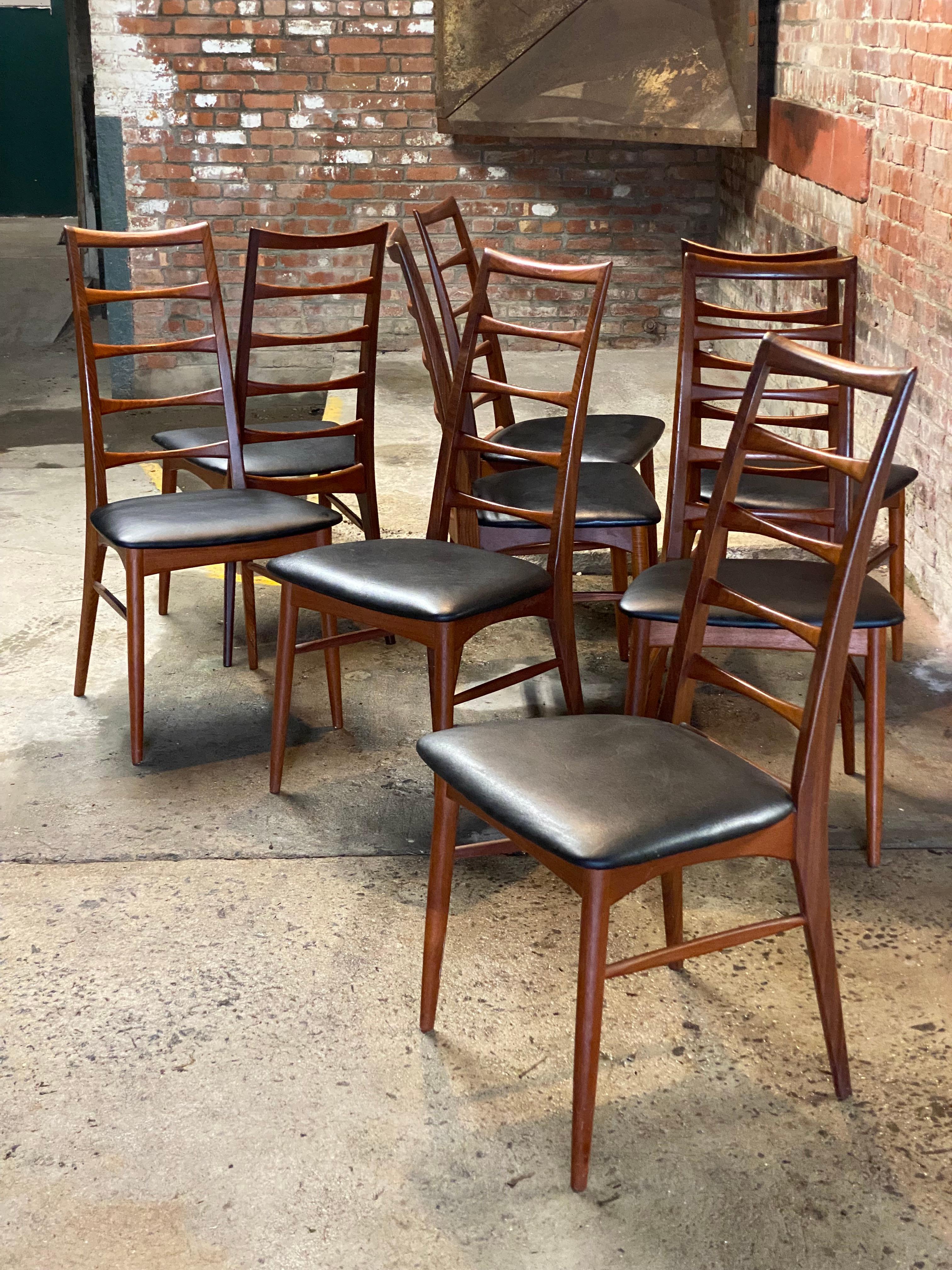 Mid-20th Century Niels Koefoed for Koefoeds Hornslet Lis Dining Chairs, Set of Eight