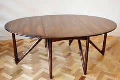 Niels Koefoed Gateleg Rosewood Dining Table for Koefoeds Møbelfabrik