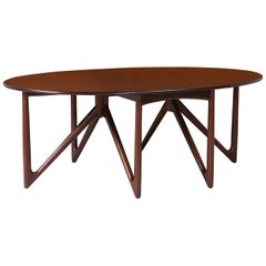 Niels Koefoed Gateleg Rosewood Dining Table for Koefoeds Møbelfabrik