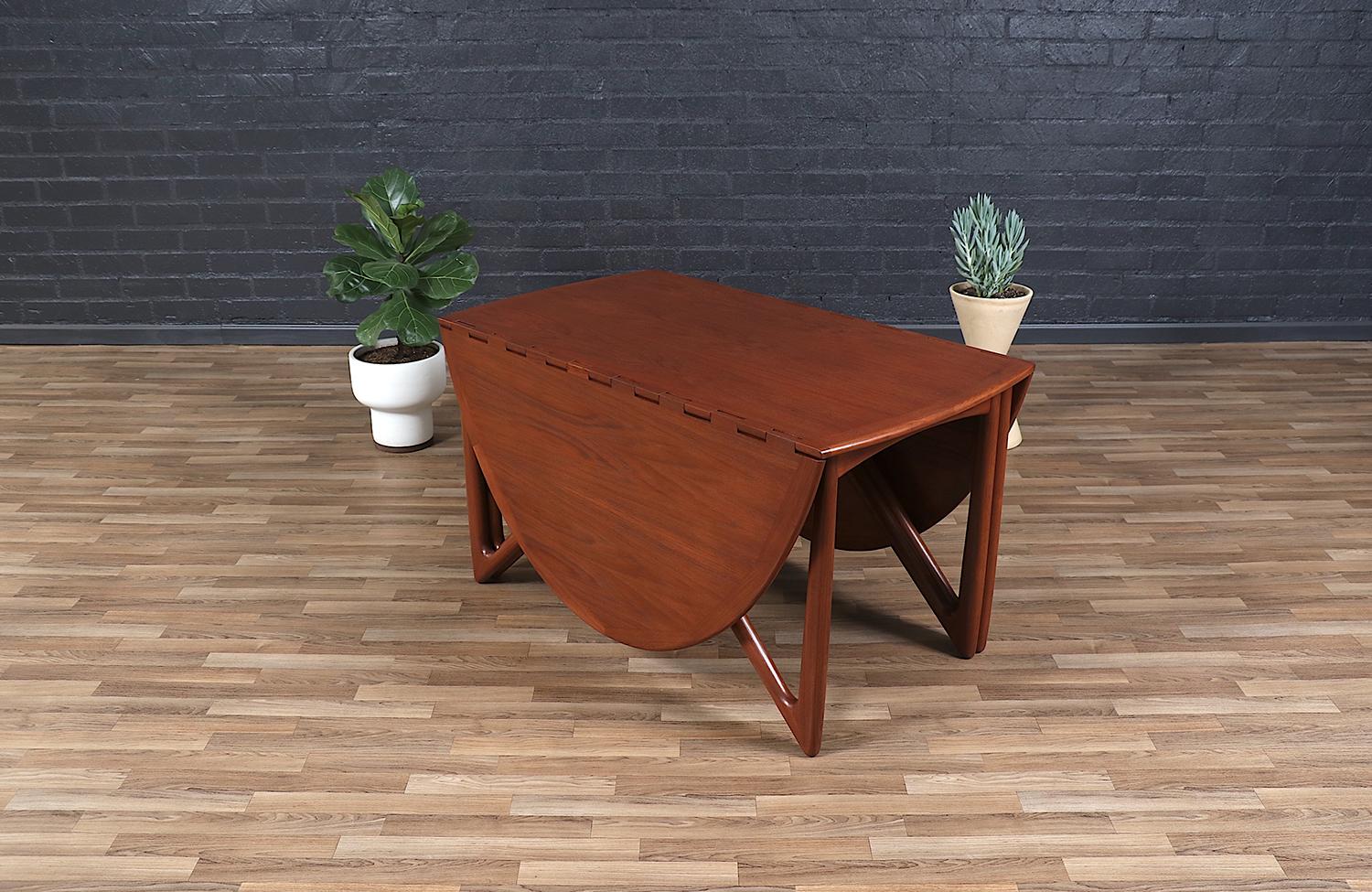 Danish Niels Koefoed Gateleg Teak Dining Table for Koefoeds Hornslet