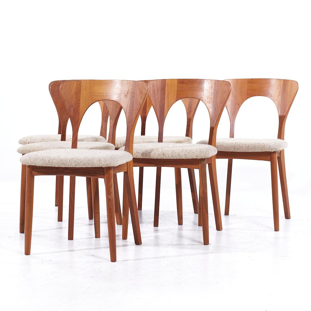 Mid-Century Modern Niels Koefoed Hornslet Mid Century Danish Teak Peter Dining Chairs - Set of 6 For Sale