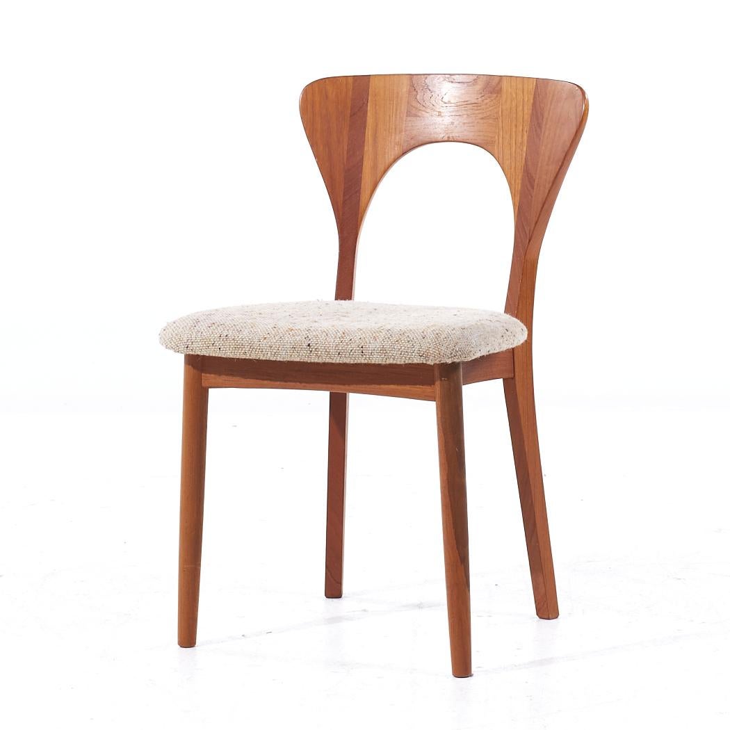 Upholstery Niels Koefoed Hornslet Mid Century Danish Teak Peter Dining Chairs - Set of 6 For Sale