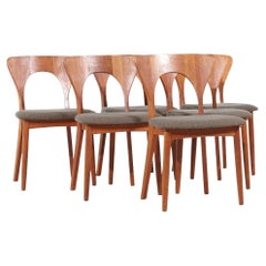 Vintage Niels Koefoed Hornslet Mid Century Danish Teak Peter Dining Chairs - Set of 6