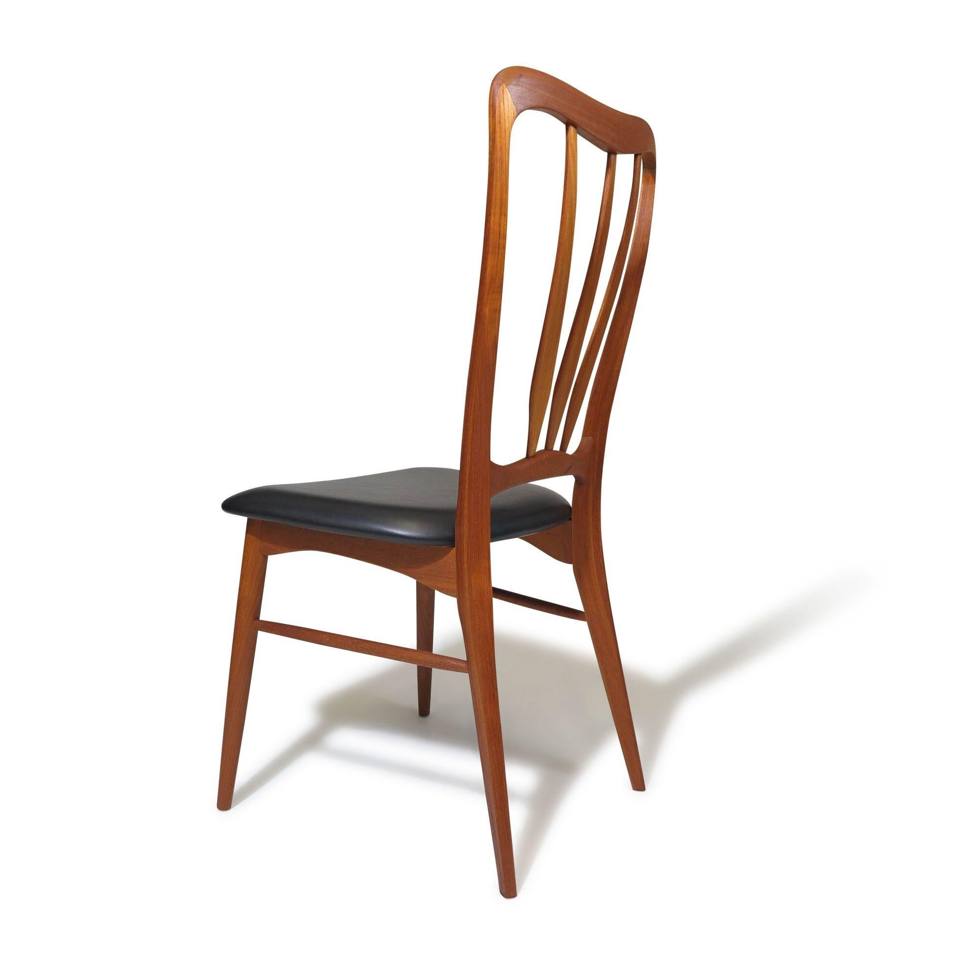 Juego de 8 sillas de comedor danesas de teca Niels Koefoed Ingrid, restauradas Escandinavo moderno en venta