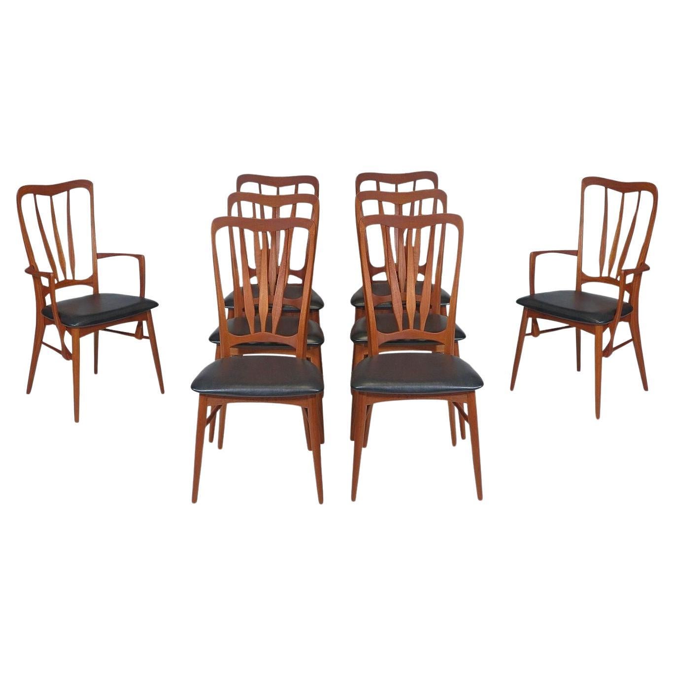 Niels Koefoed Ingrid Teak Danish Dining Chairs, Set of 8, Restored