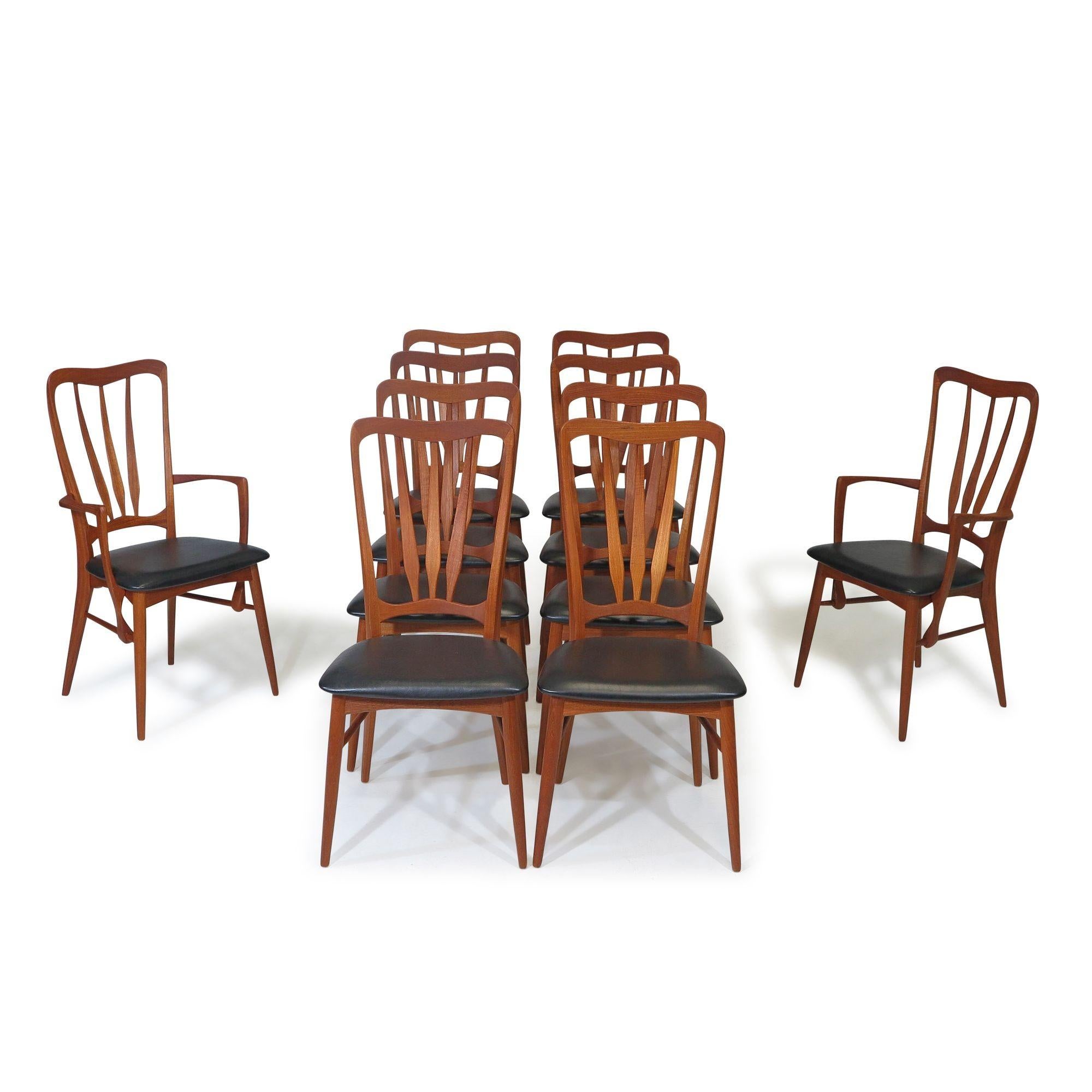 Niels Koefoed Ingrid Teak Danish Dining Chairs, Set of Ten For Sale 2