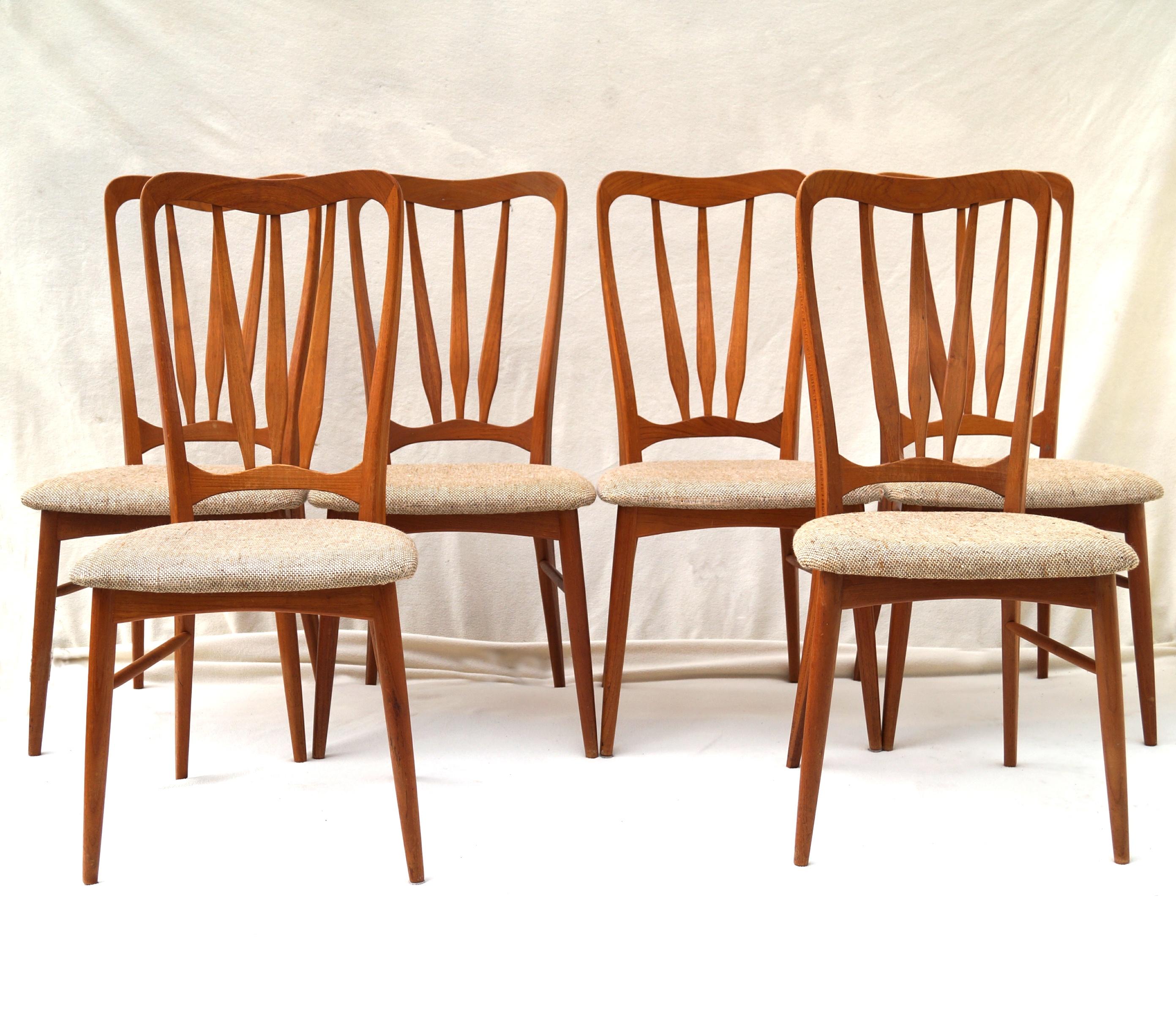 Danese Niels Koefoed Koefoeds Hornslet Ingrid - Sedie da pranzo moderne in teak, set di 8 sedie in vendita