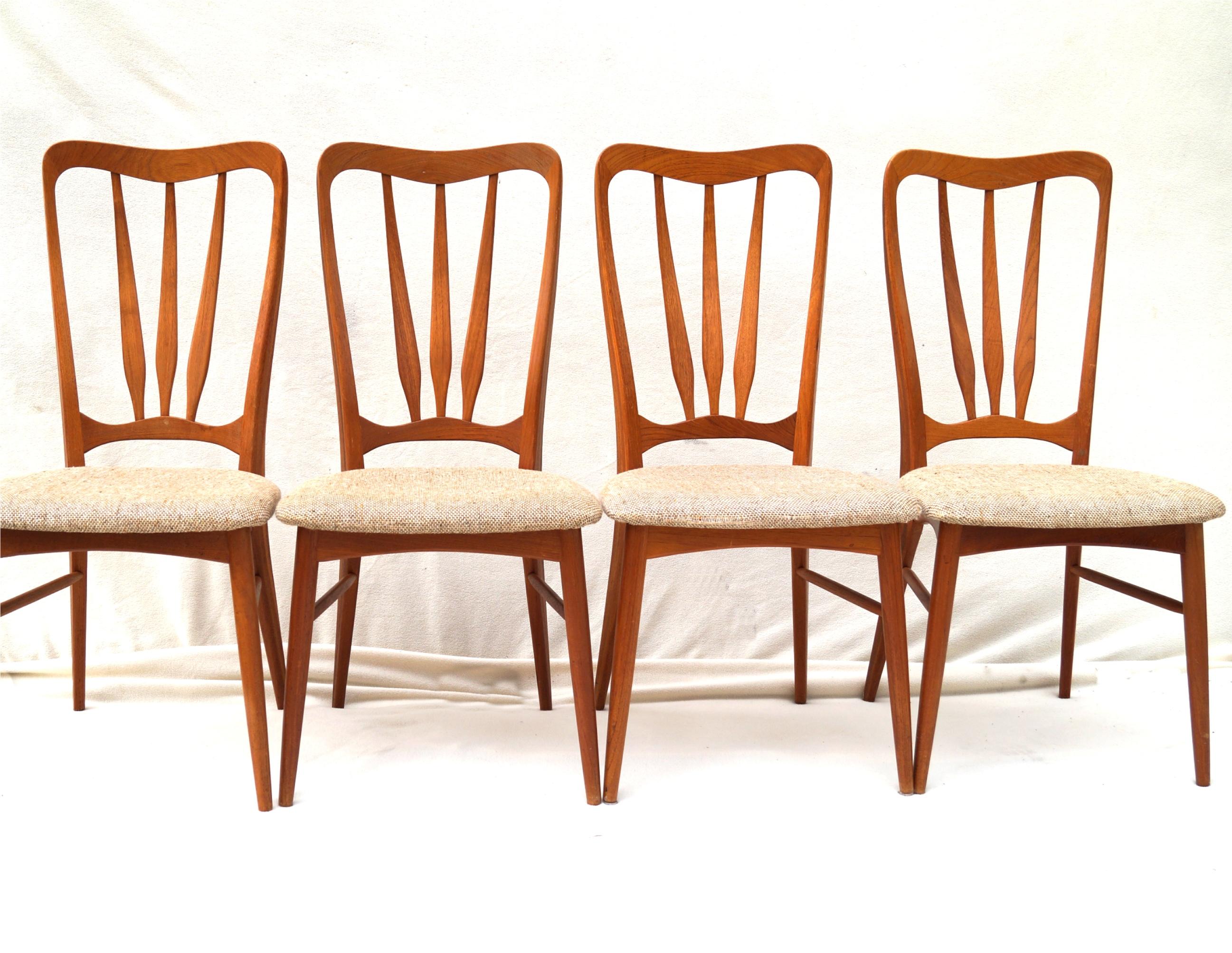 Niels Koefoed Koefoeds Hornslet Ingrid - Sedie da pranzo moderne in teak, set di 8 sedie In condizioni buone in vendita a Wayne, NJ