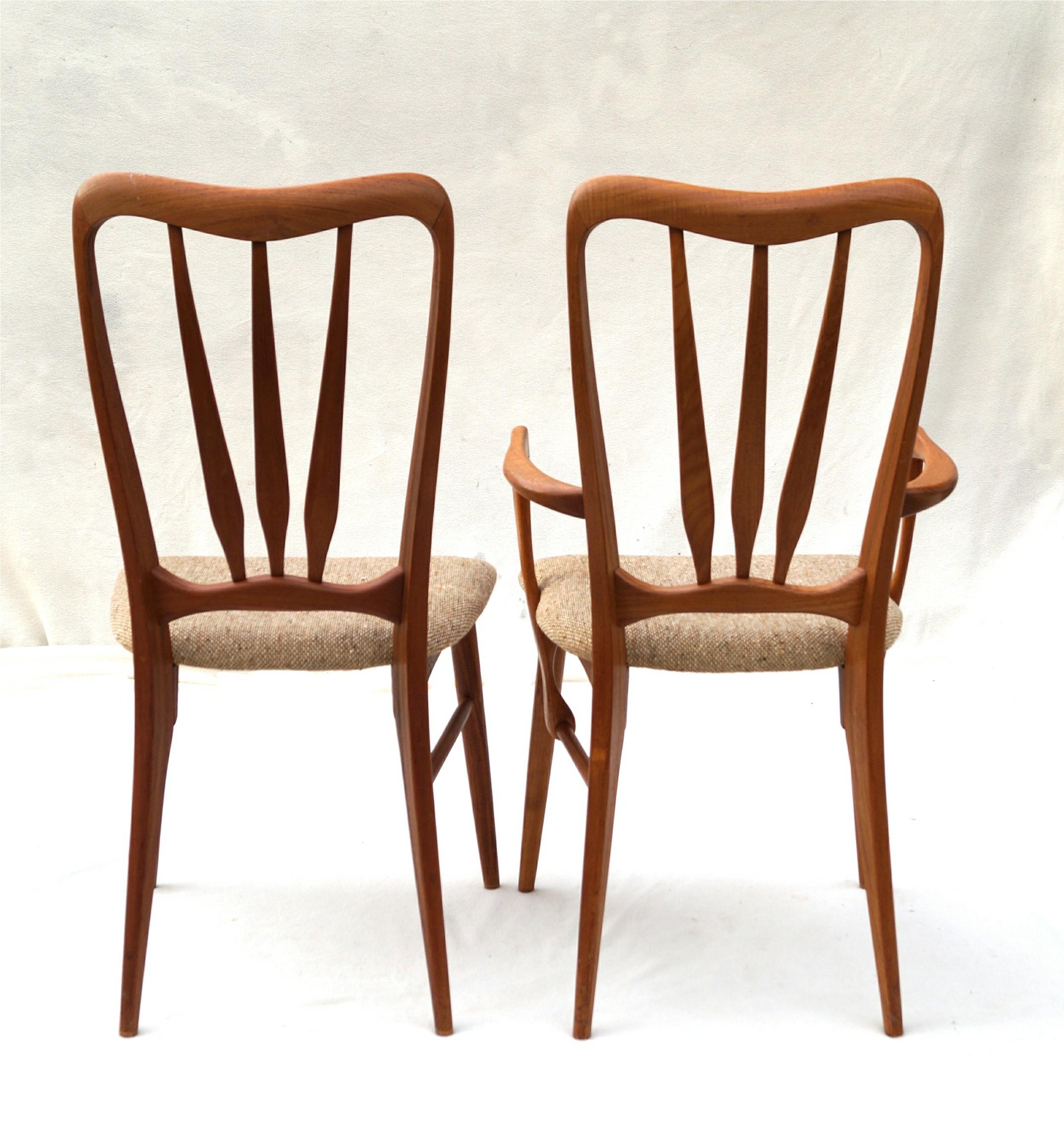 Niels Koefoed Koefoeds Hornslet Ingrid - Sedie da pranzo moderne in teak, set di 8 sedie in vendita 2