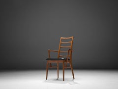 Niels Koefoed 'Lis' Stuhl aus schwarzem Leder und Teakholz