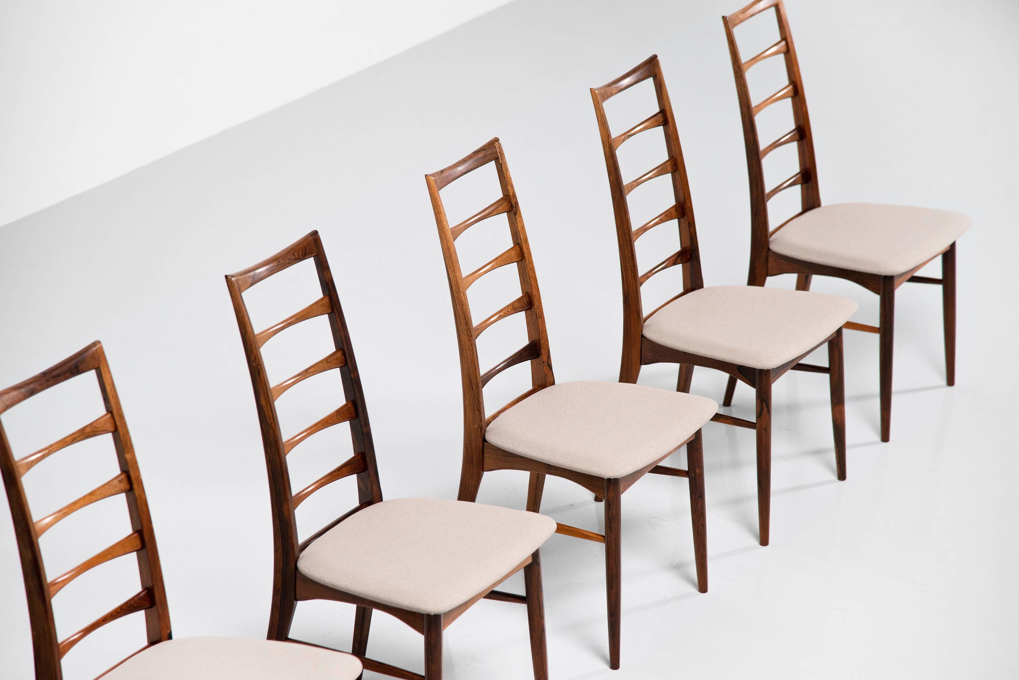Niels Koefoed Lis Rosewood Dining Chairs, Denmark, 1961 3