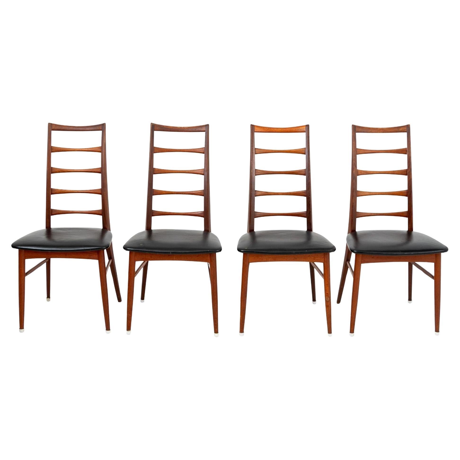 Niels Koefoed "Lis" Teak Dining Chairs, 4 en venta