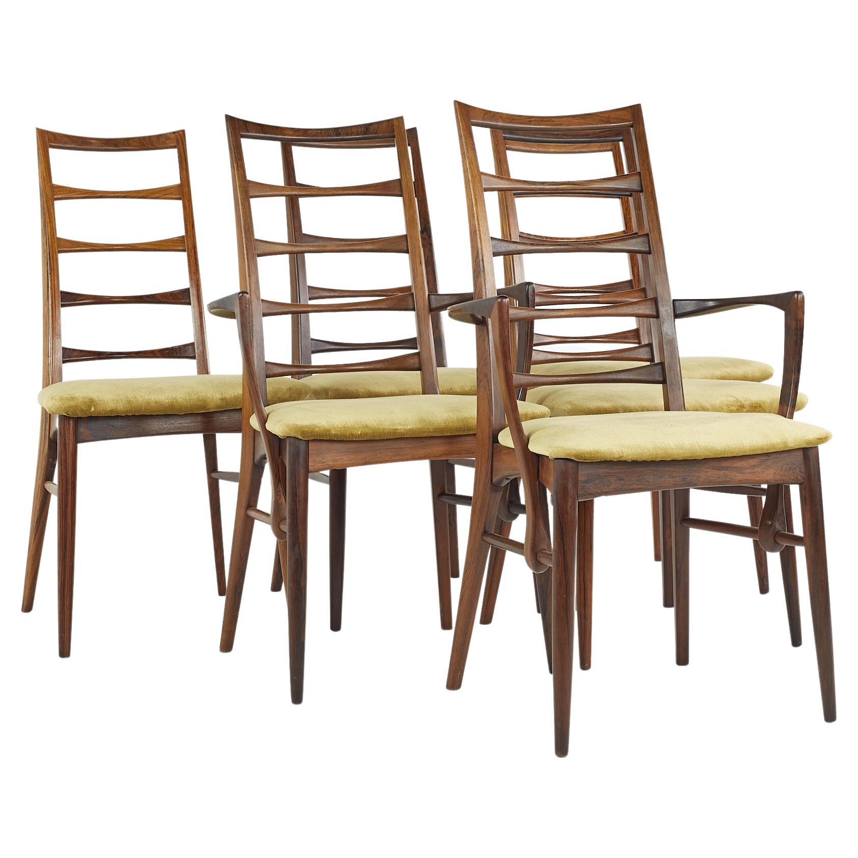 MidCentury Modern Ladderback Danish Teak Chairs, a Pair at 1stDibs
