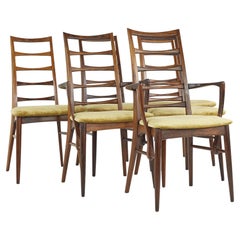 Niels Koefoed Mid Century Rosewood Bowtie Ladderback Dining Chairs