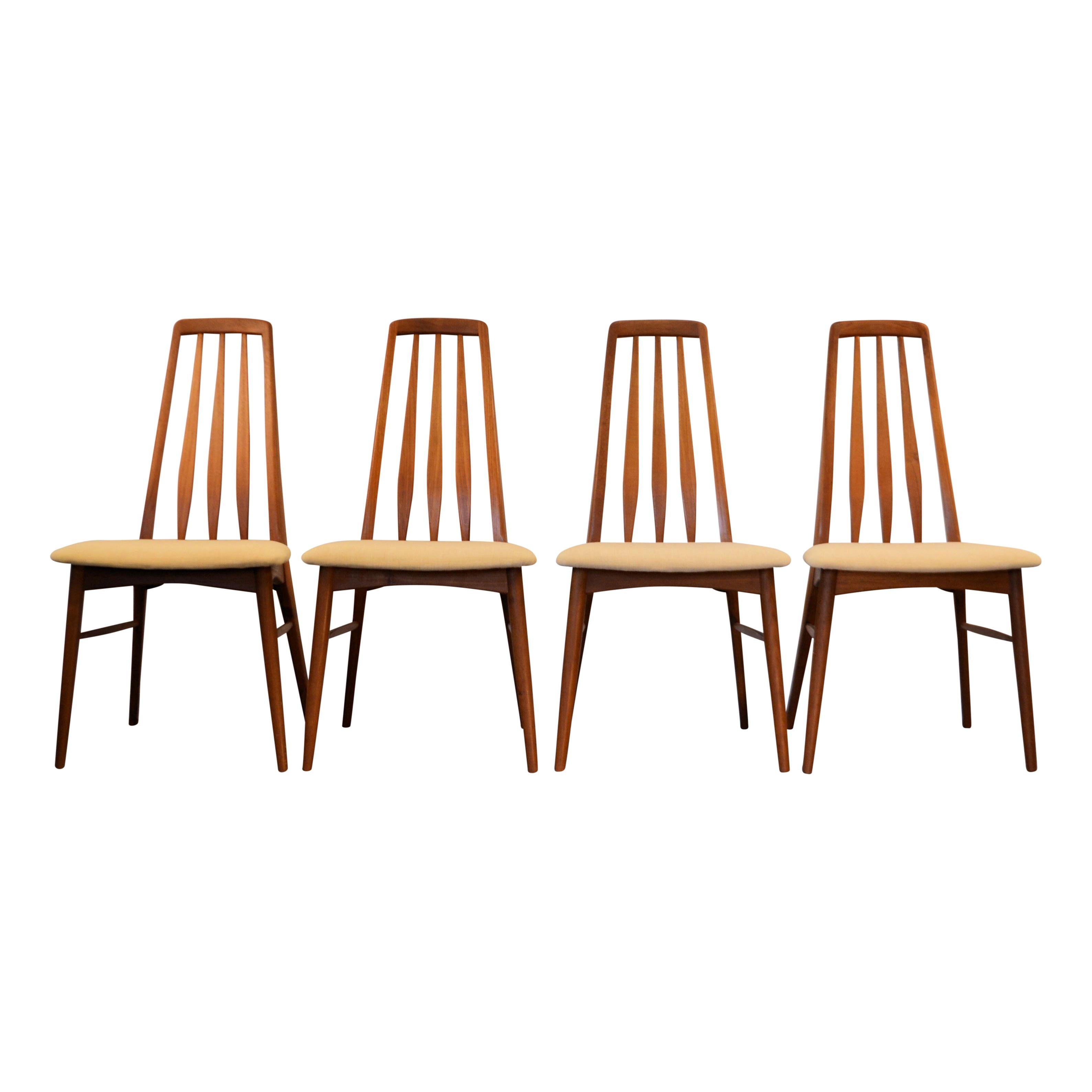 Mid-Century Modern Niels Koefoed Model Eva Teak Dining Chairs, Set of Four