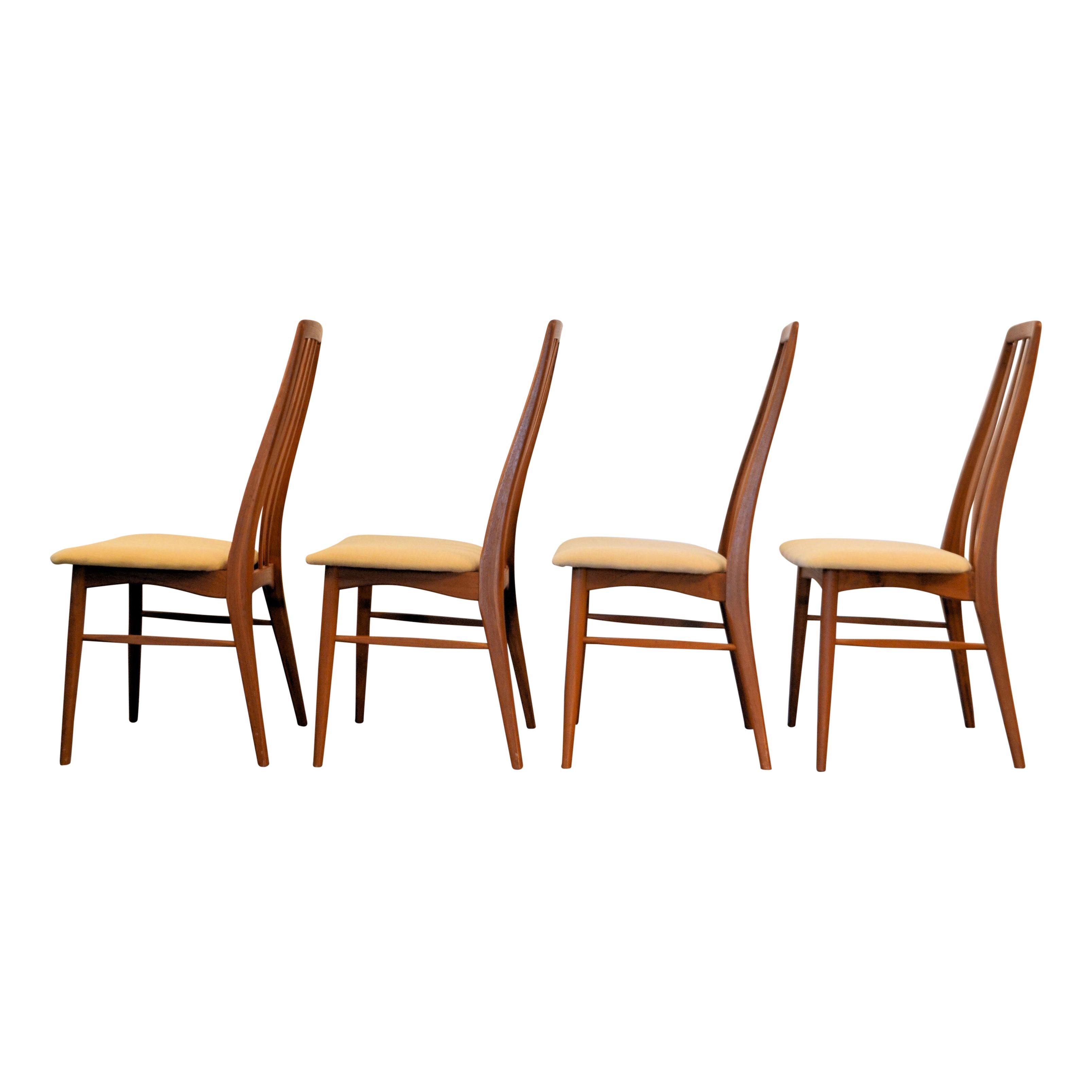 Danish Niels Koefoed Model Eva Teak Dining Chairs, Set of Four