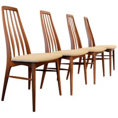 Niels Koefoed Model Eva Teak Dining Chairs, Set of Four
