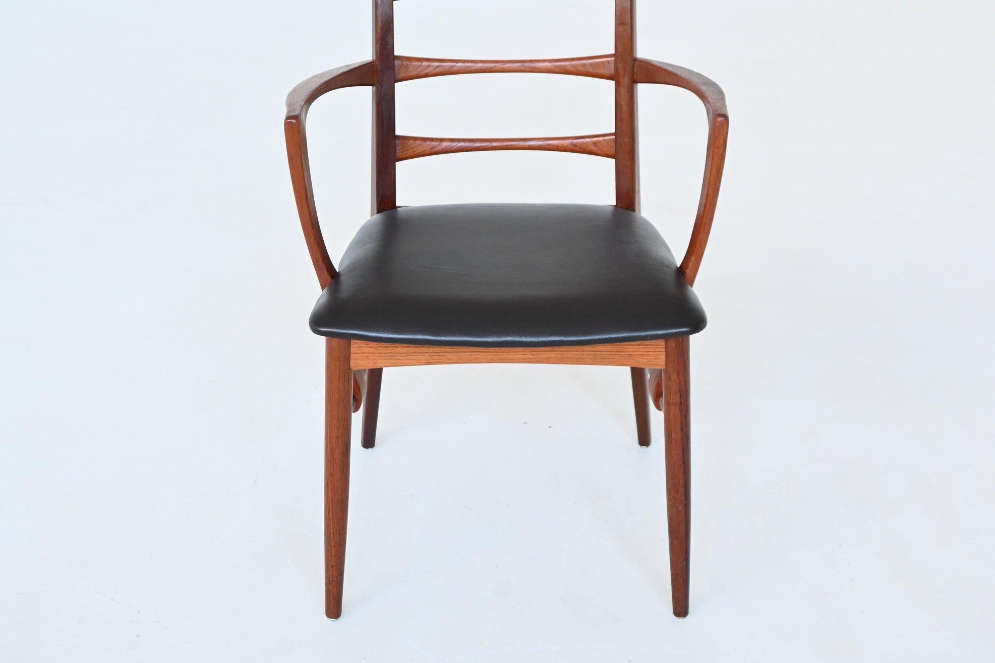 Sillón Niels Koefoed Model 'Lis' de teca Dinamarca 1960 cuero de imitación en venta