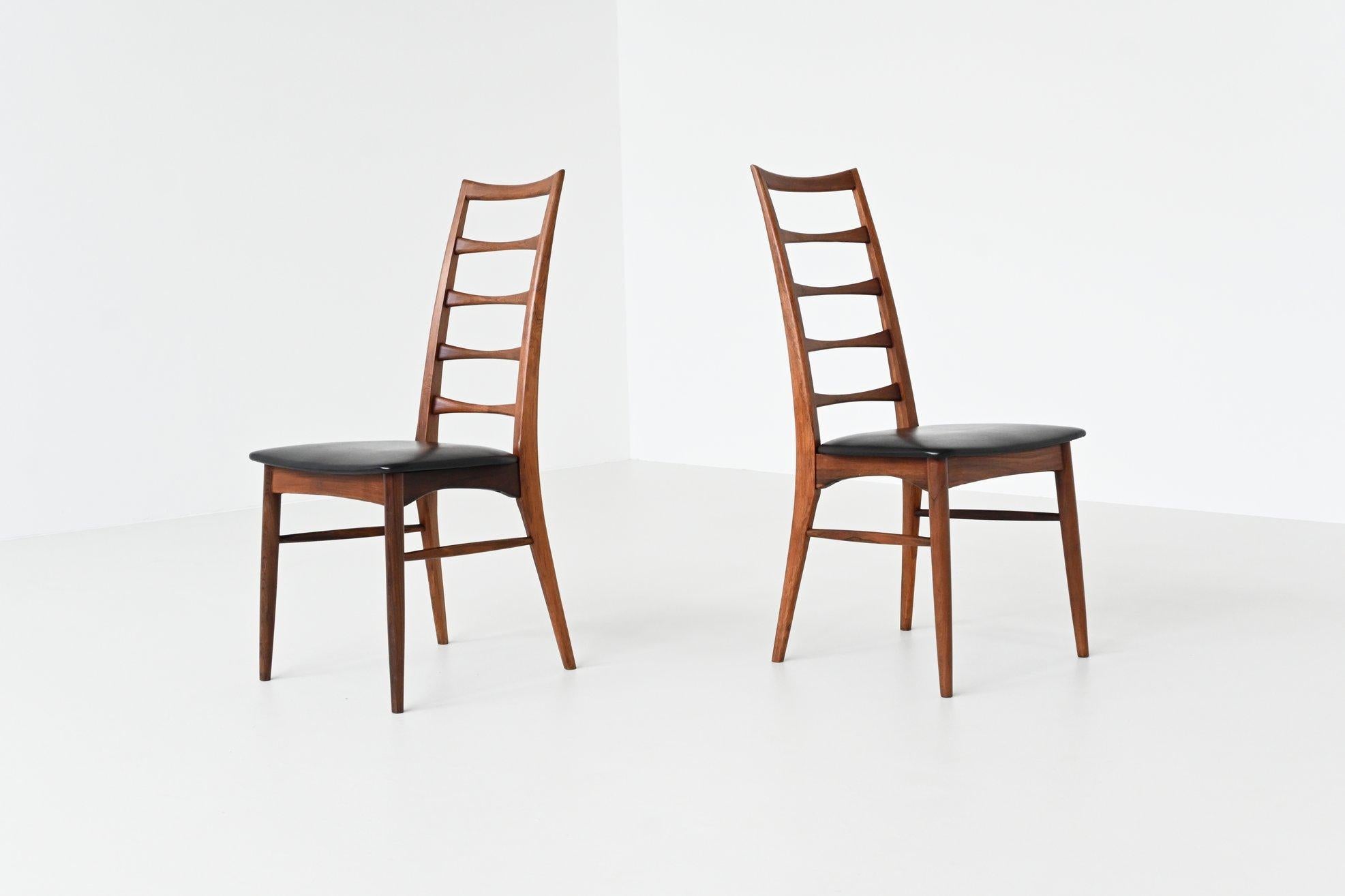 Niels Koefoed model Lis dining chairs in rosewood Denmark 1961 For Sale 4