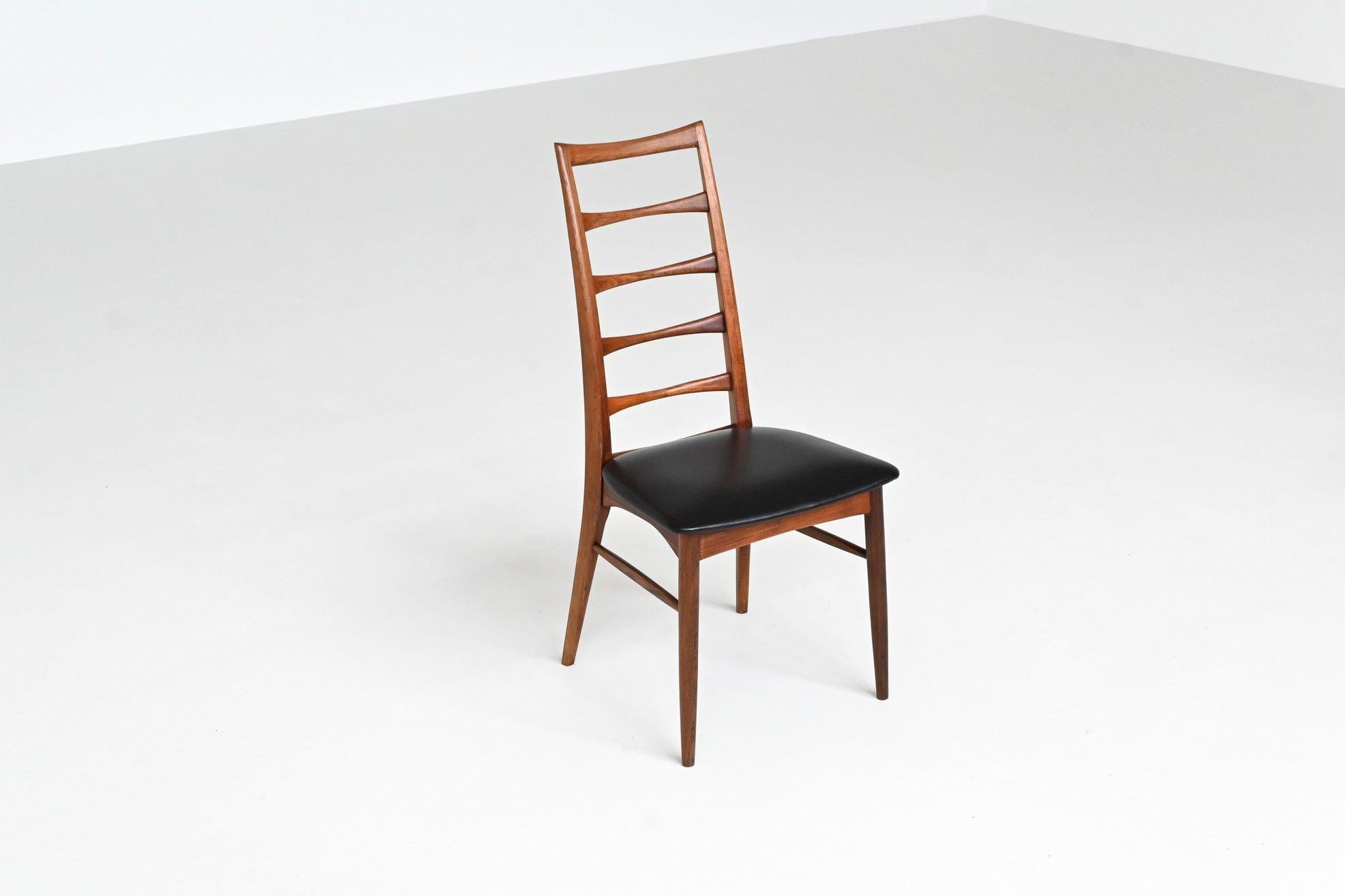 Niels Koefoed model Lis dining chairs in rosewood Denmark 1961 For Sale 6