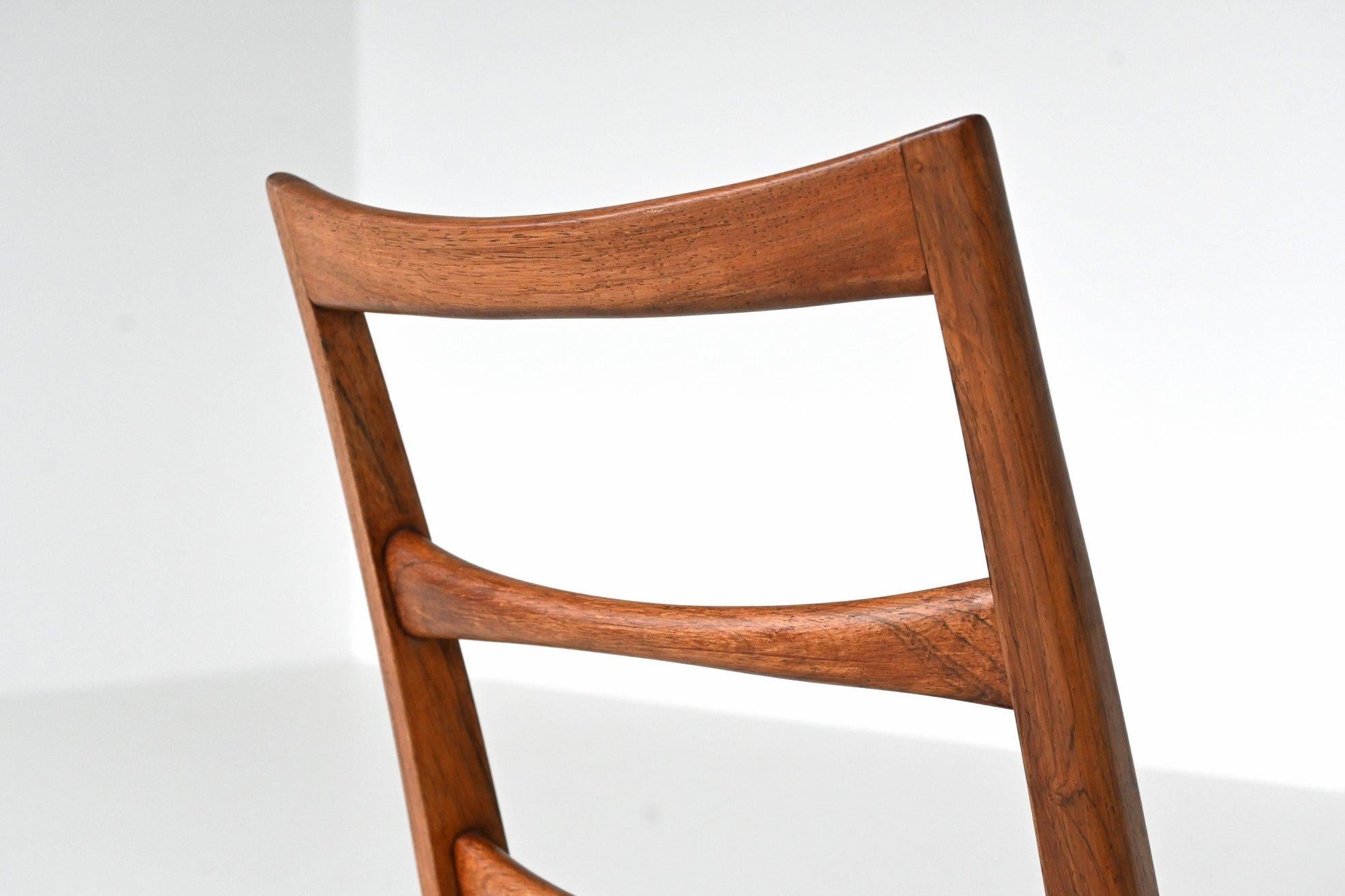 Niels Koefoed model Lis dining chairs in rosewood Denmark 1961 For Sale 8