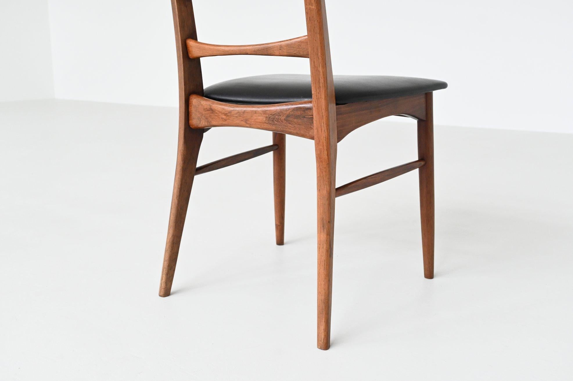 Niels Koefoed model Lis dining chairs in rosewood Denmark 1961 For Sale 11