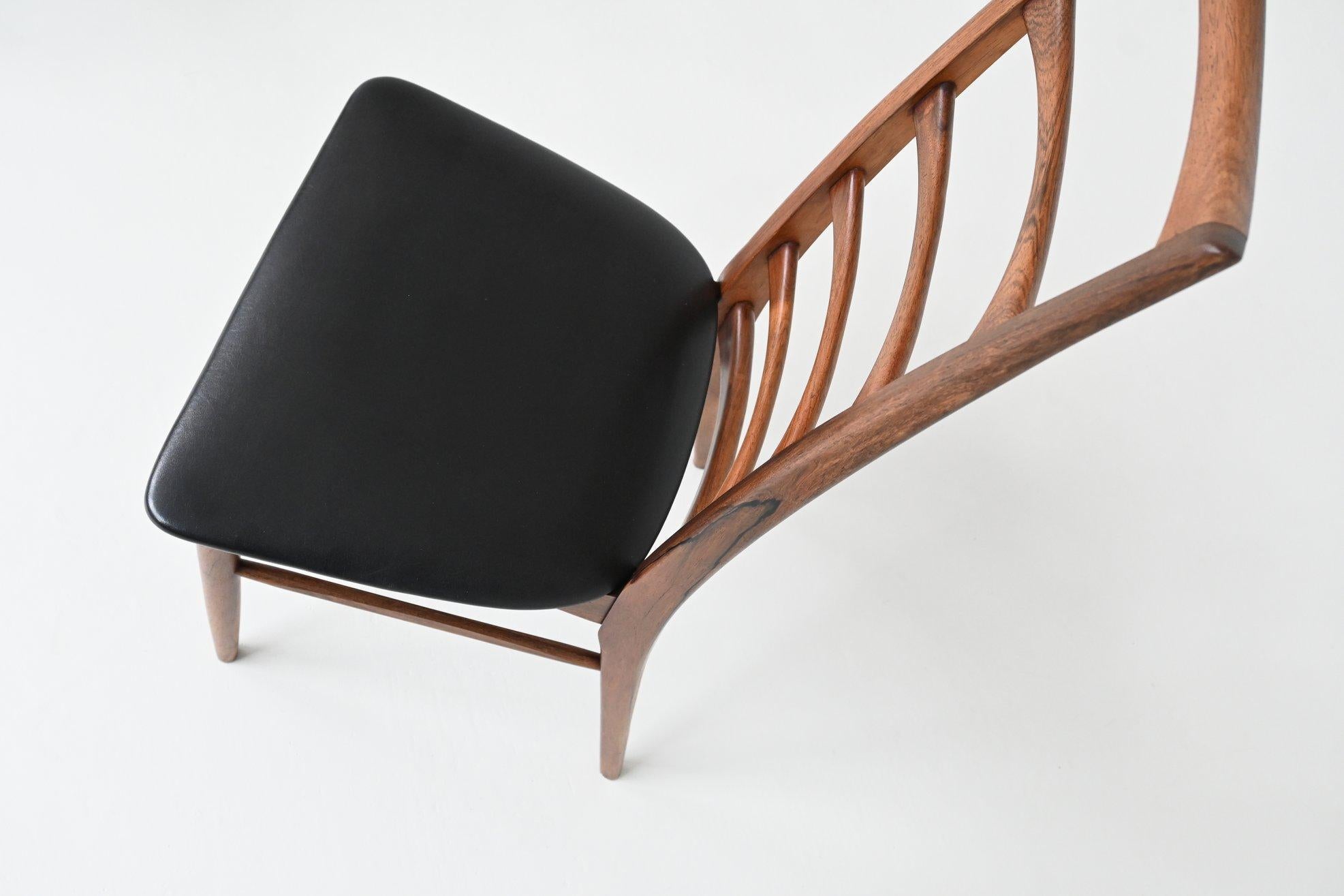 Niels Koefoed model Lis dining chairs in rosewood Denmark 1961 For Sale 12