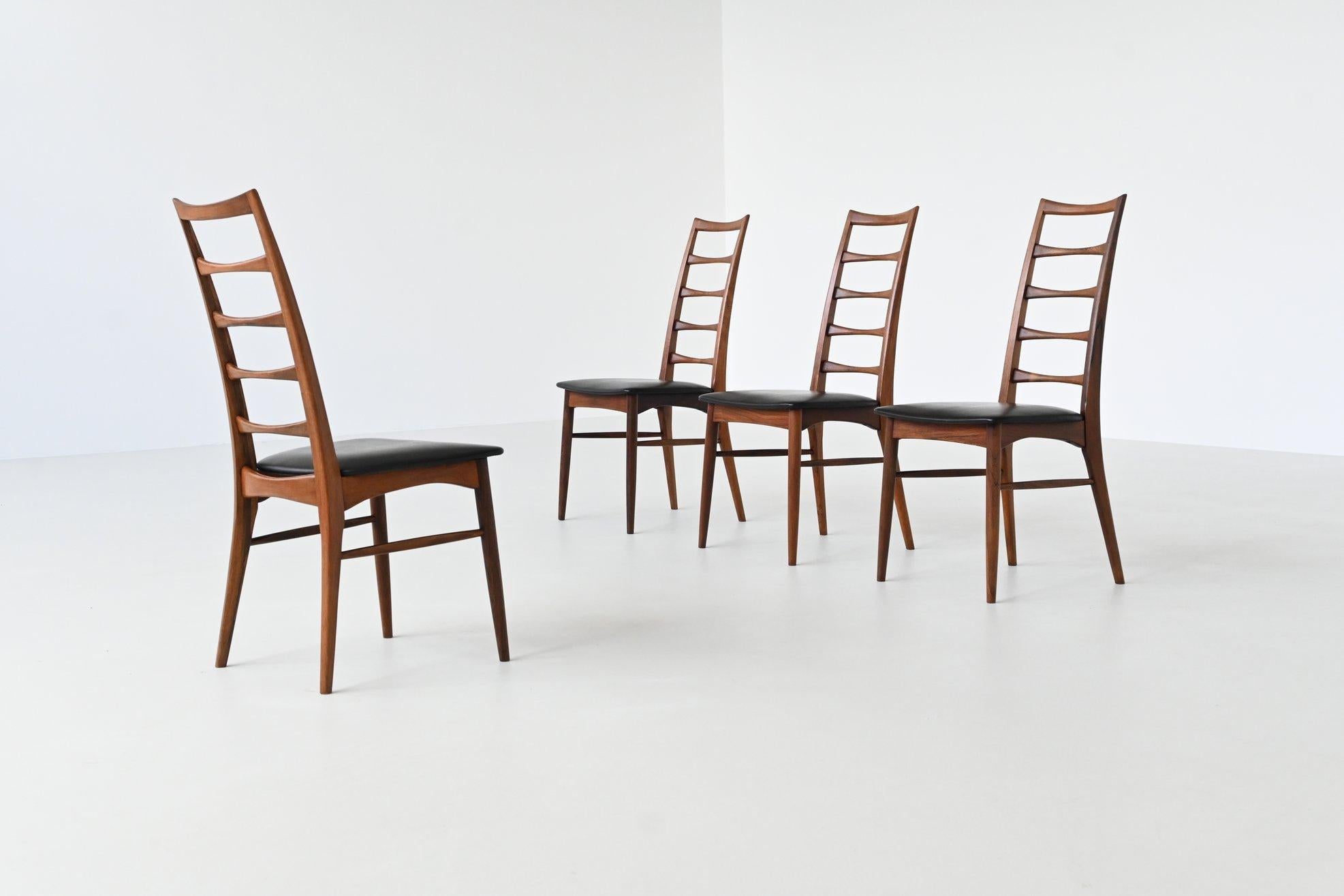 Danish Niels Koefoed model Lis dining chairs in rosewood Denmark 1961 For Sale