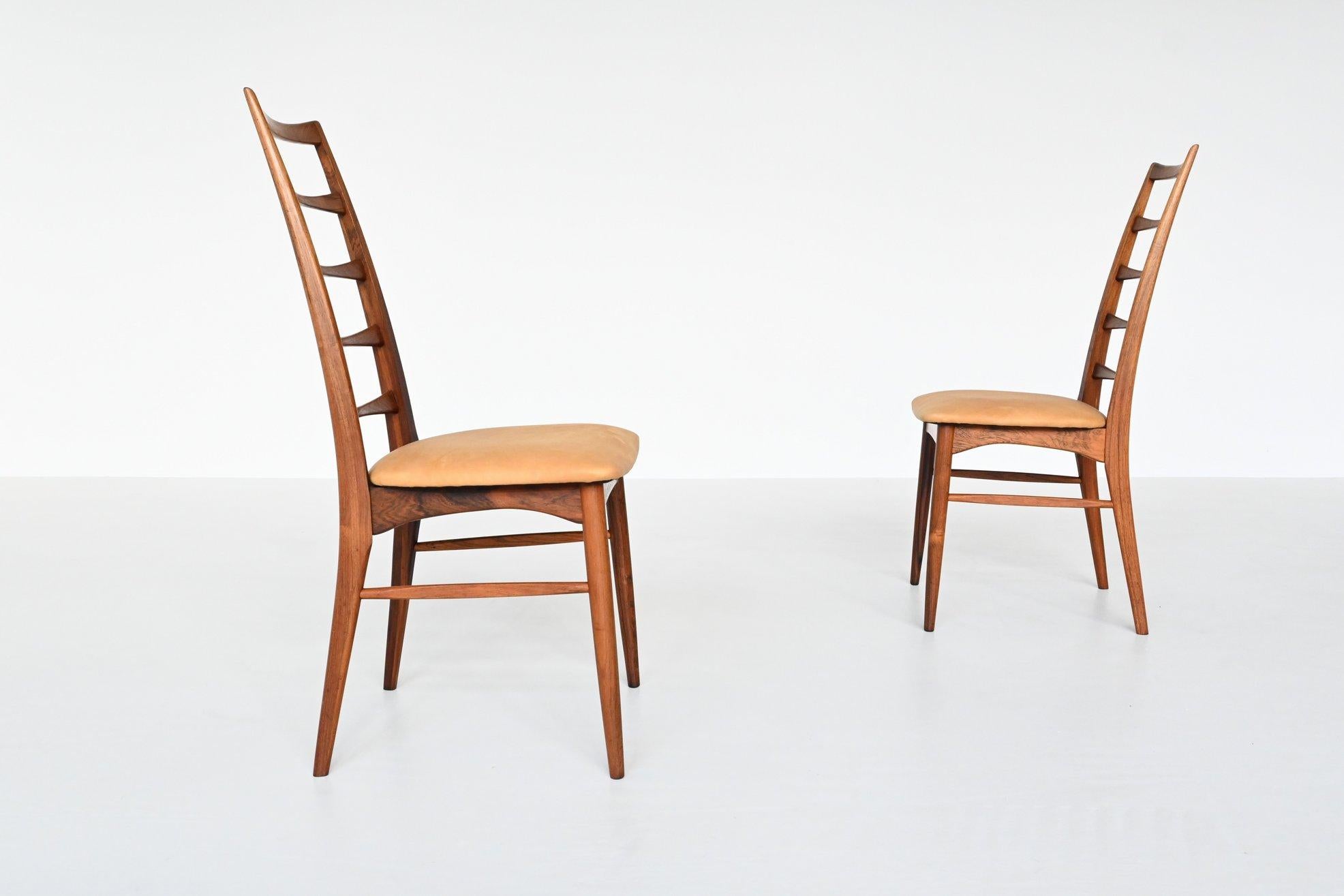 Niels Koefoed Model Lis Rosewood Dining Chairs Denmark 1961 2