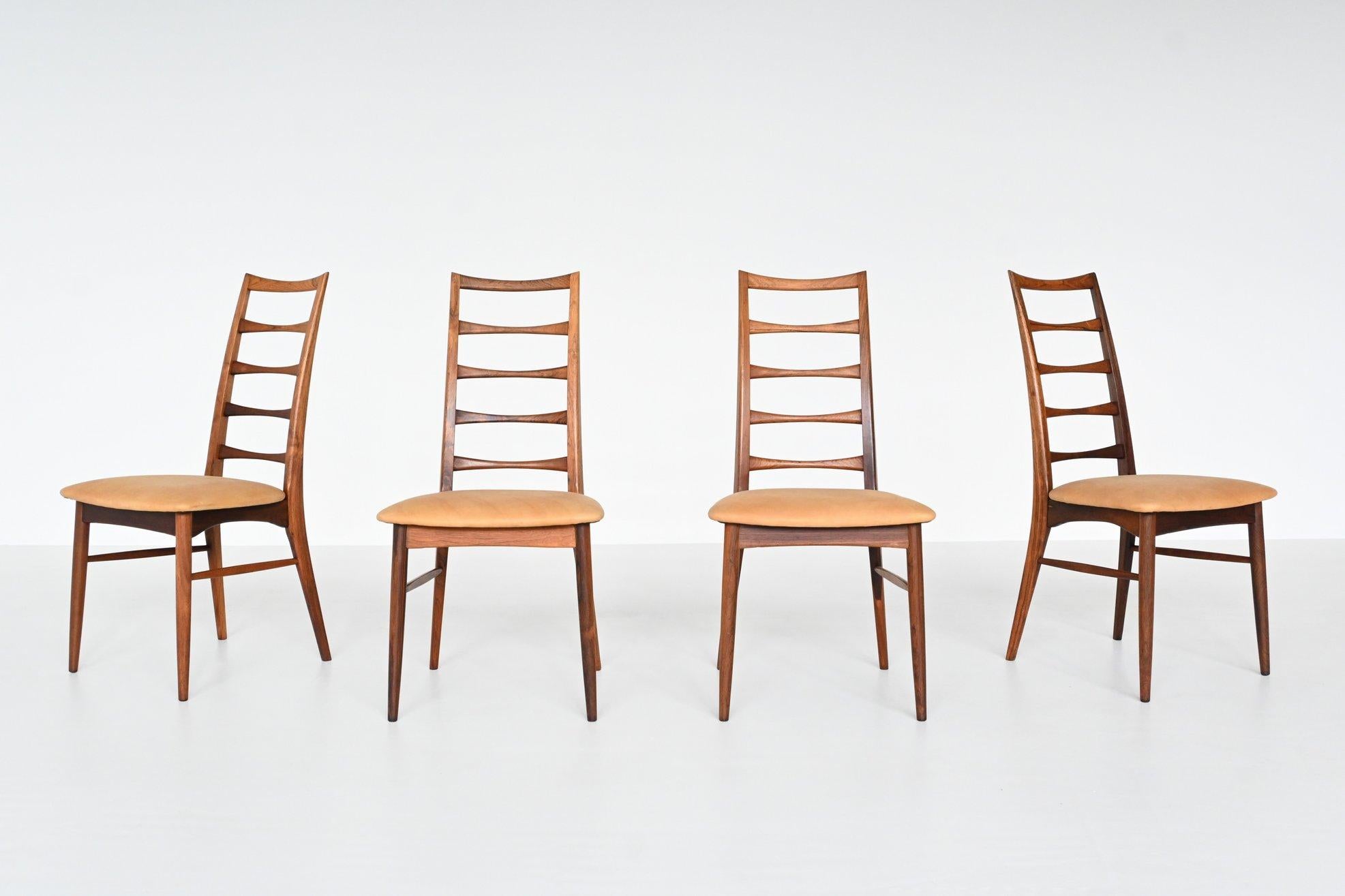 Niels Koefoed Model Lis Rosewood Dining Chairs Denmark 1961 In Good Condition In Etten-Leur, NL