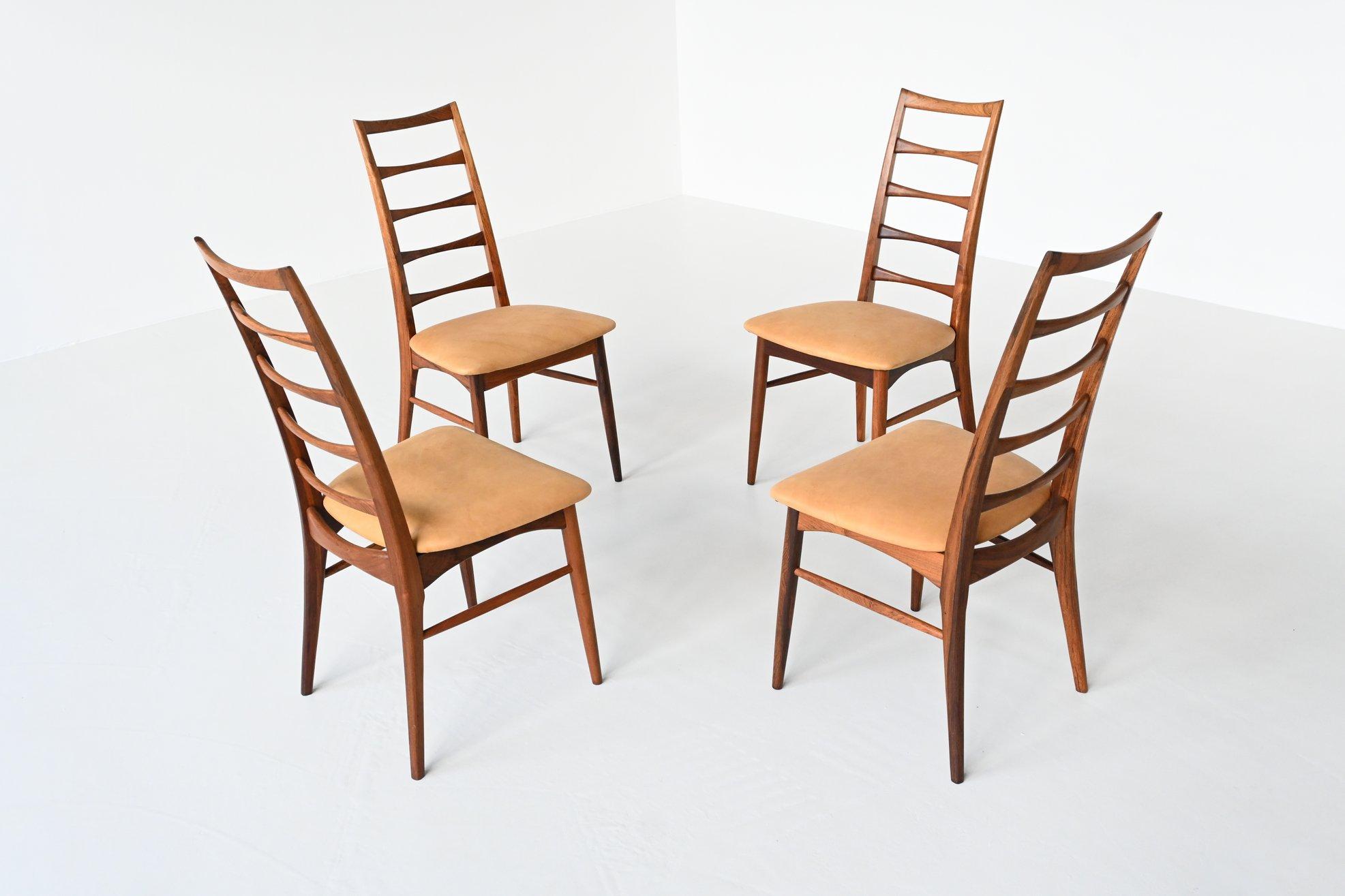 Mid-20th Century Niels Koefoed Model Lis Rosewood Dining Chairs Denmark 1961