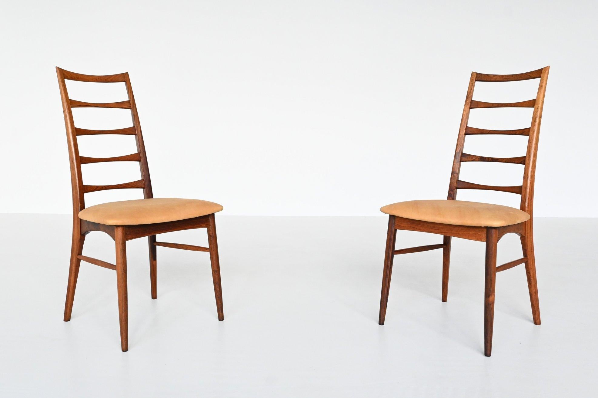 Niels Koefoed Model Lis Rosewood Dining Chairs Denmark 1961 1
