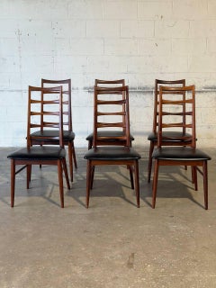 Niels Koefoed Model Lis Rosewood Dining Chairs Set of 6 Danish Vintage 1960s
