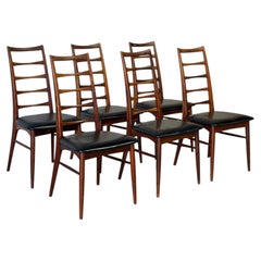 Niels Koefoed Model Lis Rosewood Dining Chairs Set of 6 Danish Vintage 1960s