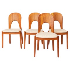 Niels Koefoed Morten Dining Chairs, Set of 4, Teak, 1970s Danish Mid Century