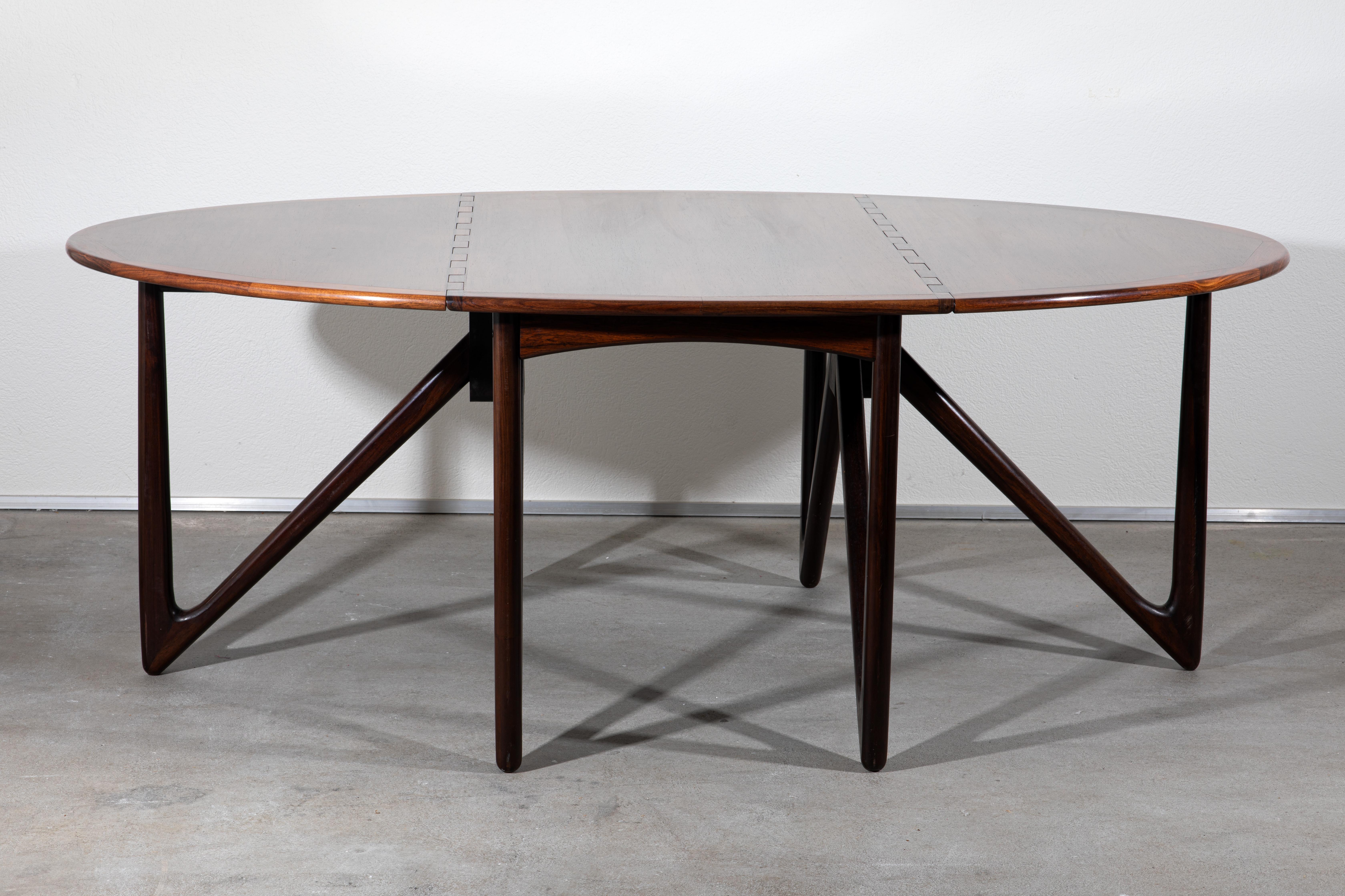 Danish Niels Koefoed Oval-Klap dining table For Sale