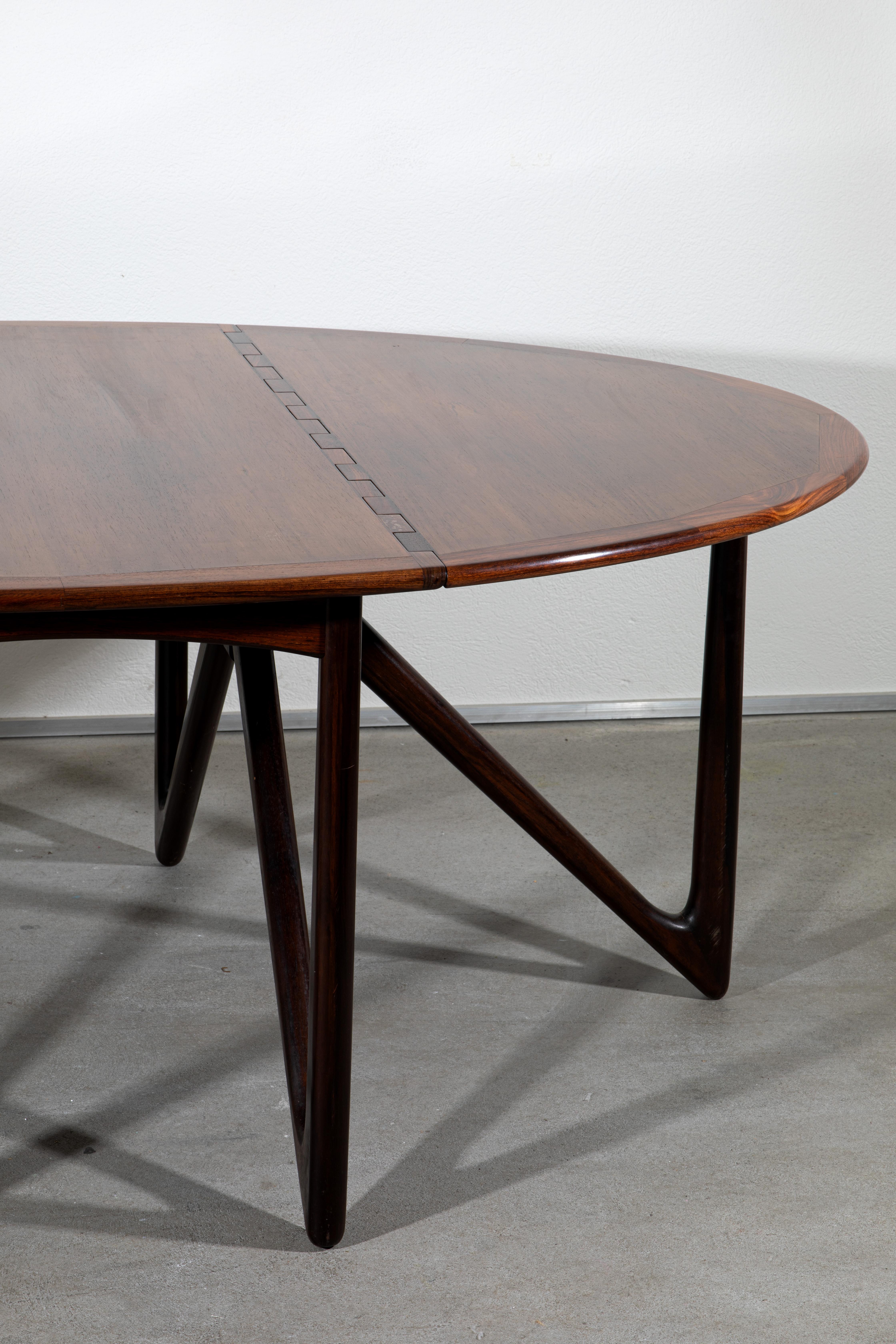 Teak Niels Koefoed Oval-Klap dining table For Sale