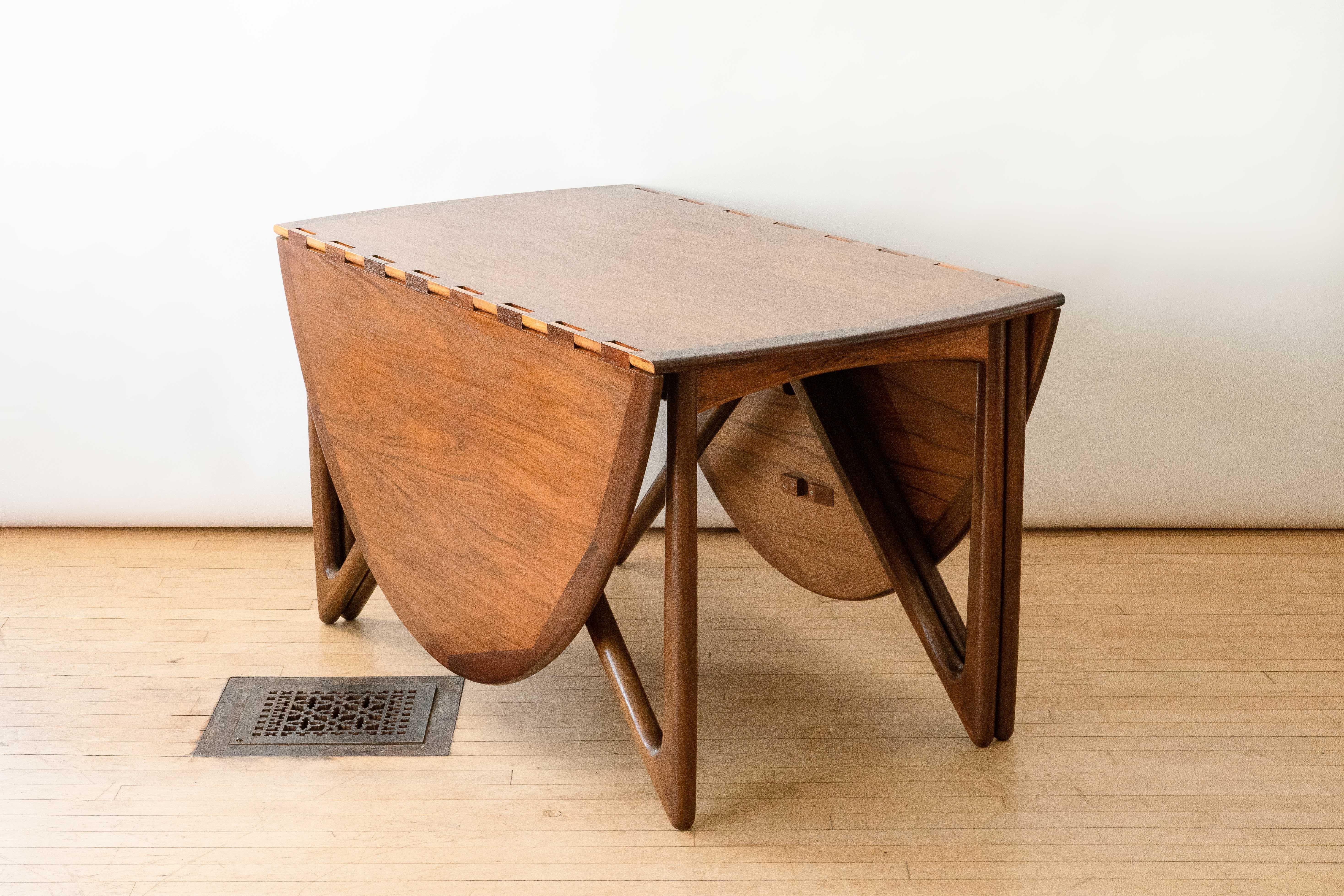 Danish Niels Koefoed Rosewood Drop Leaf Dining Table