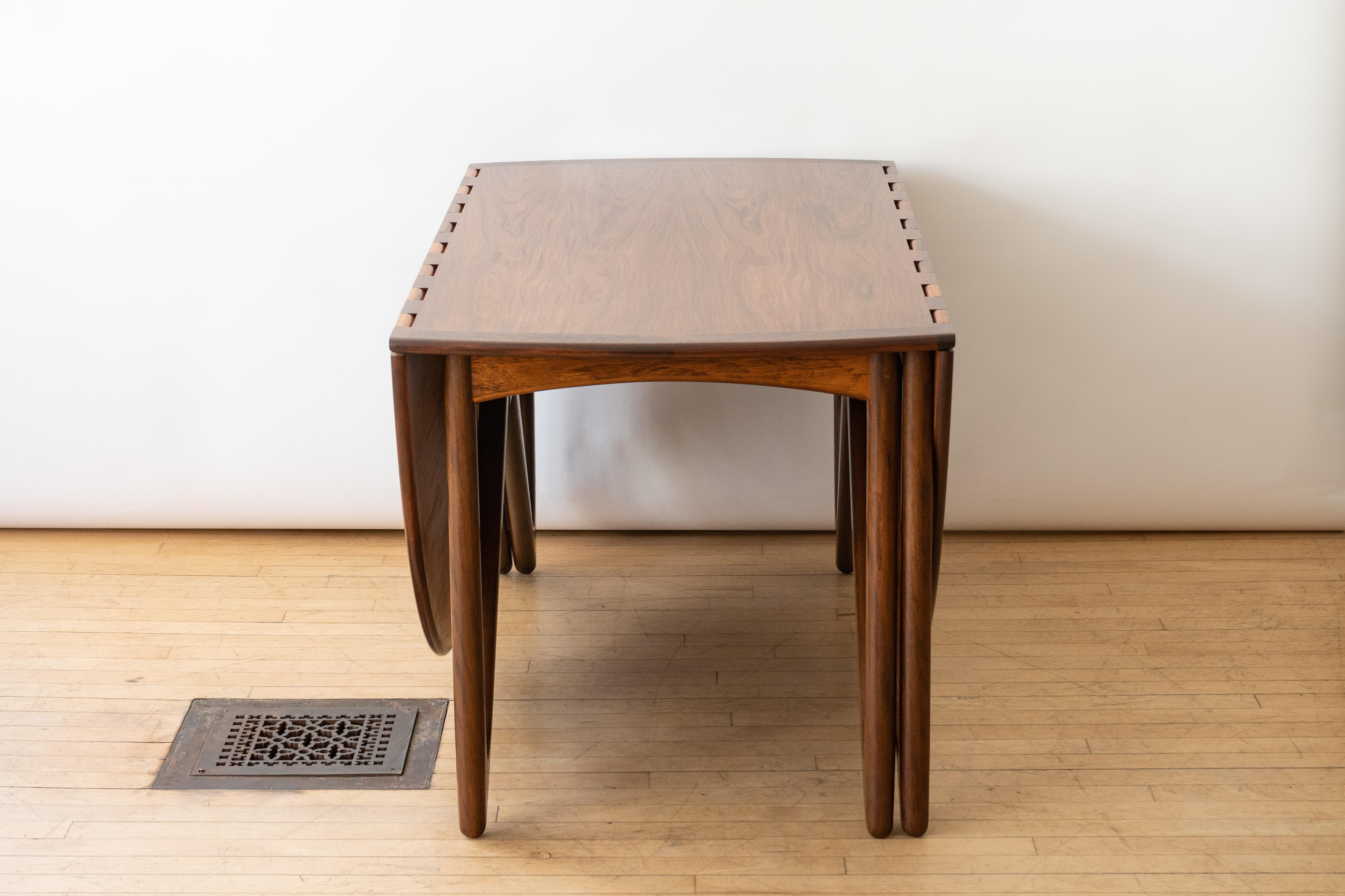 Inlay Niels Koefoed Rosewood Drop Leaf Dining Table