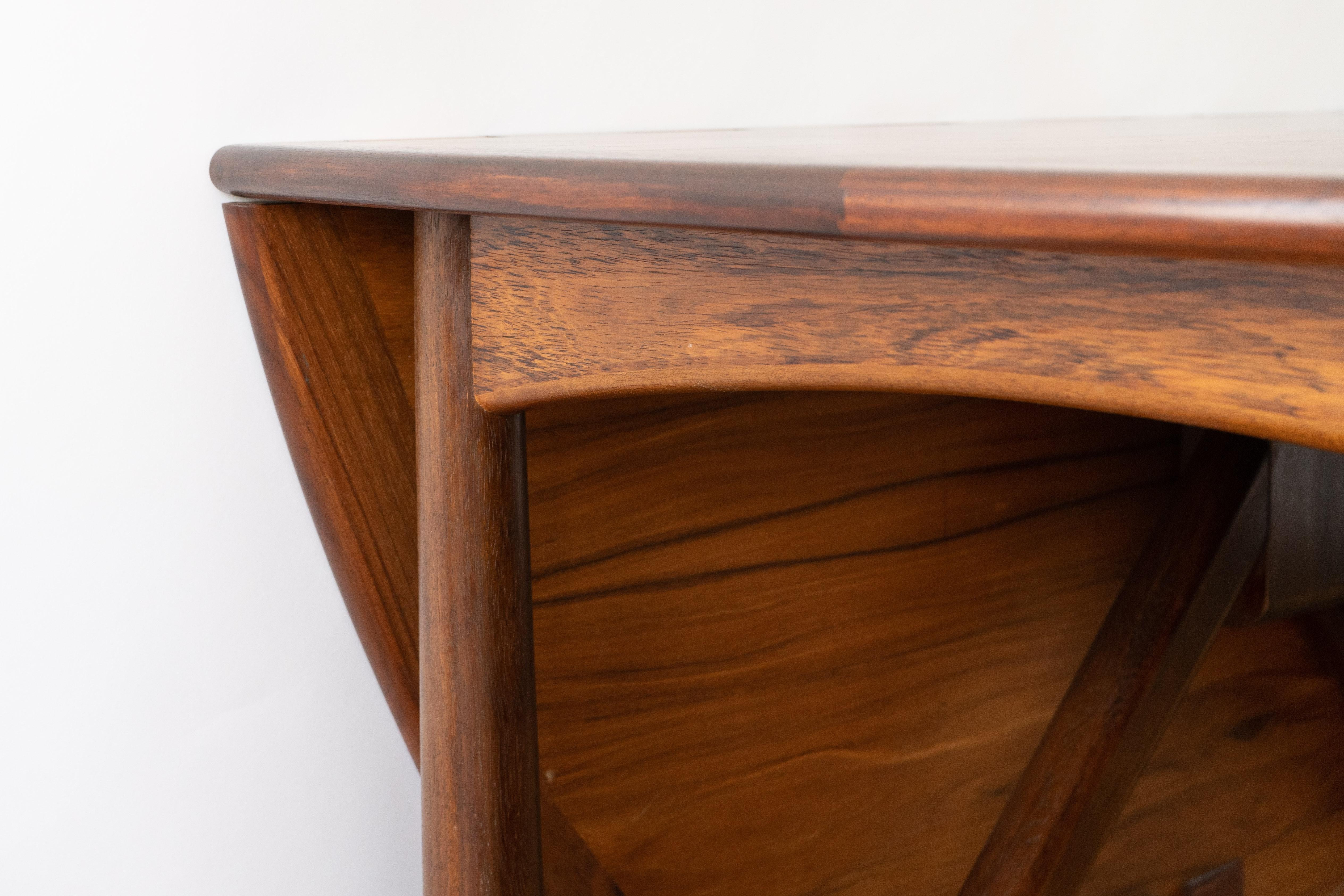 Mid-20th Century Niels Koefoed Rosewood Drop Leaf Dining Table