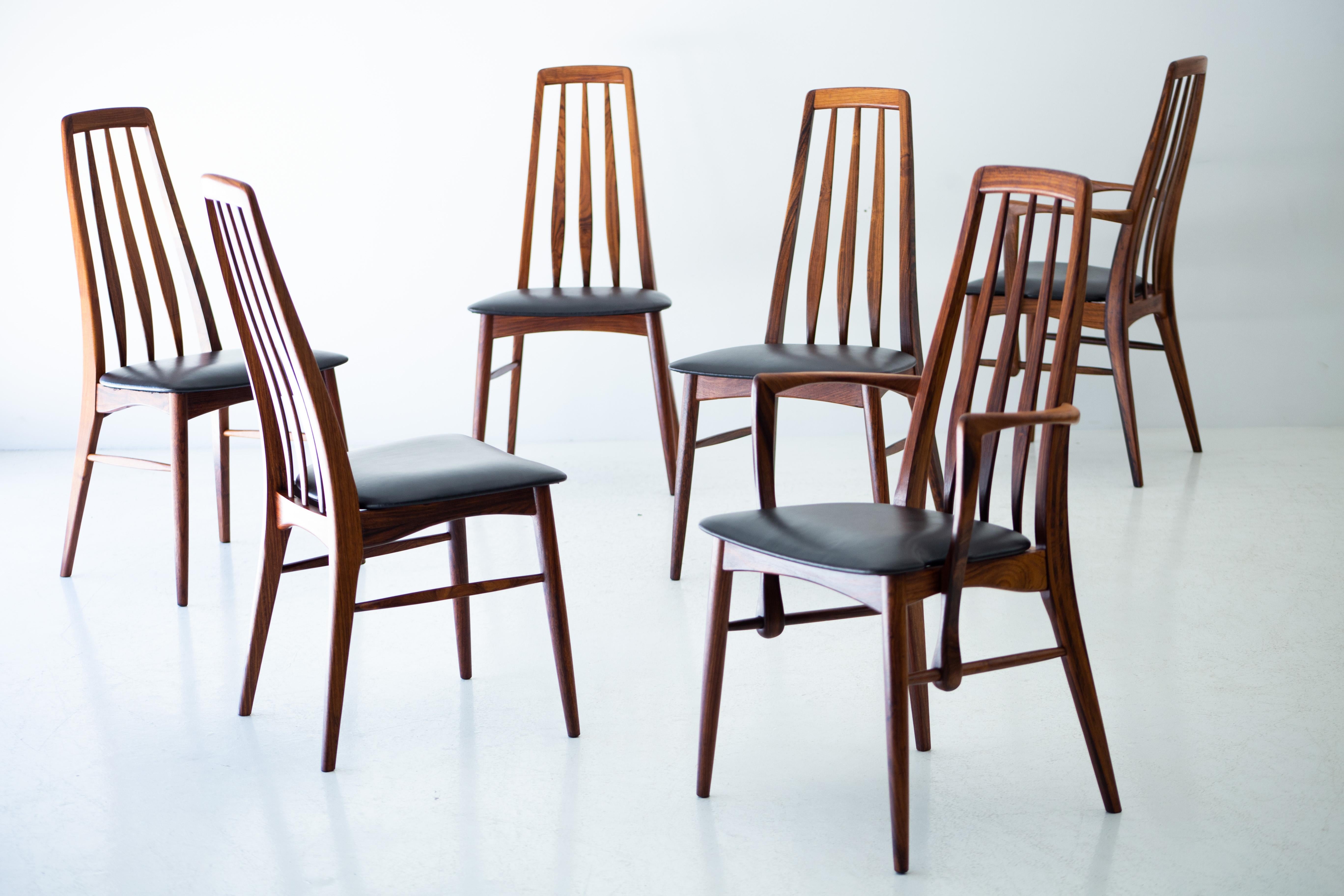Niels Koefoed Rosewood Eva Dining Chairs for Koefoeds Hornslet 6