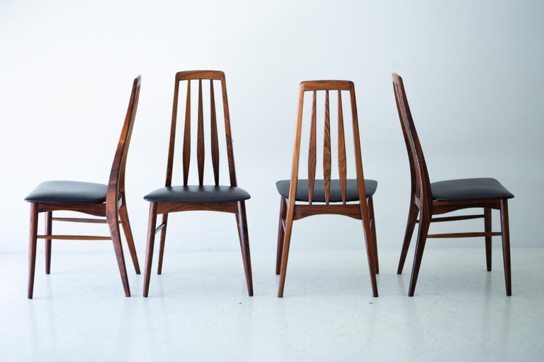 Mid-Century Modern Niels Koefoed Rosewood Eva Dining Chairs for Koefoeds Hornslet For Sale