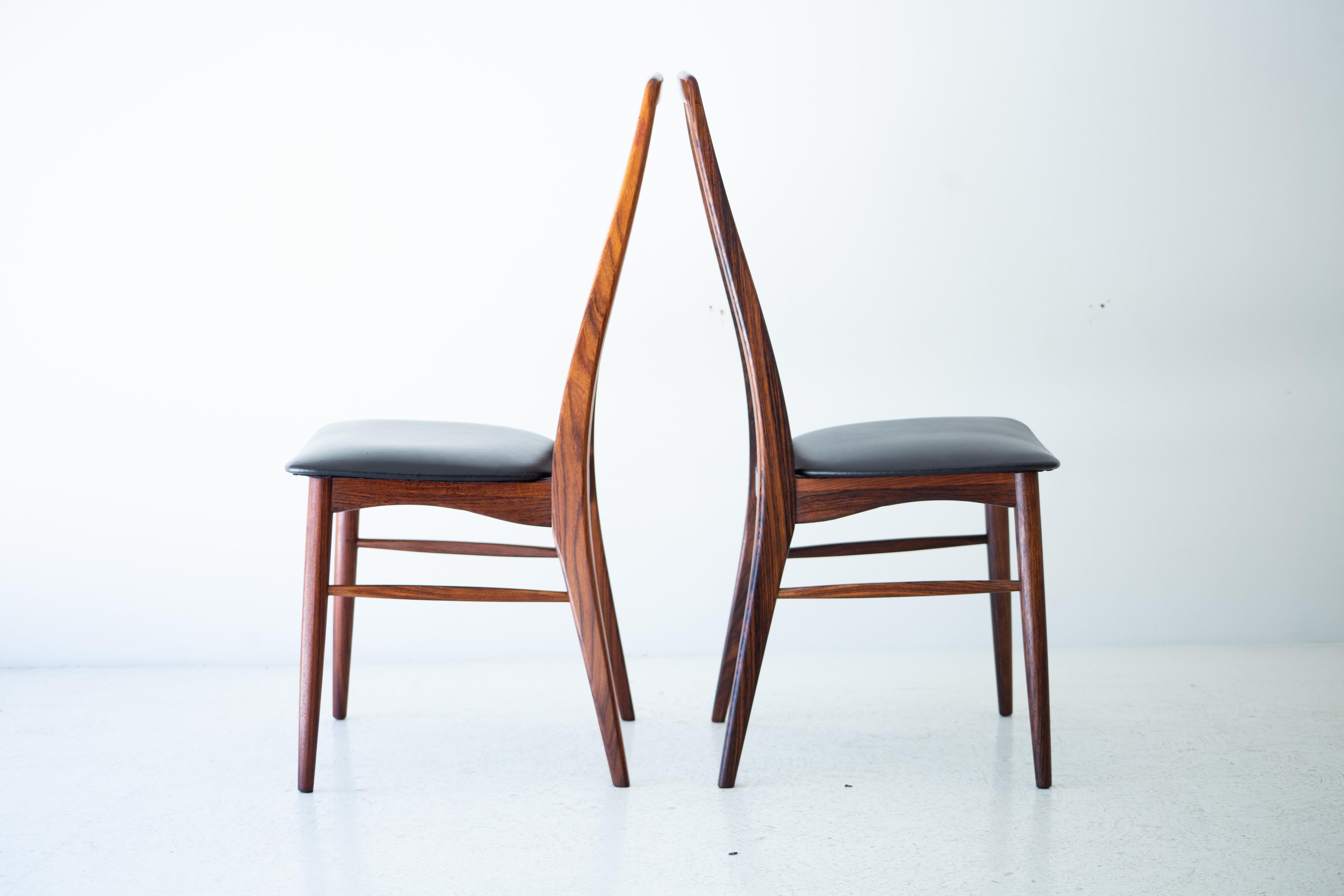Niels Koefoed Rosewood Eva Dining Chairs for Koefoeds Hornslet In Good Condition In Oak Harbor, OH
