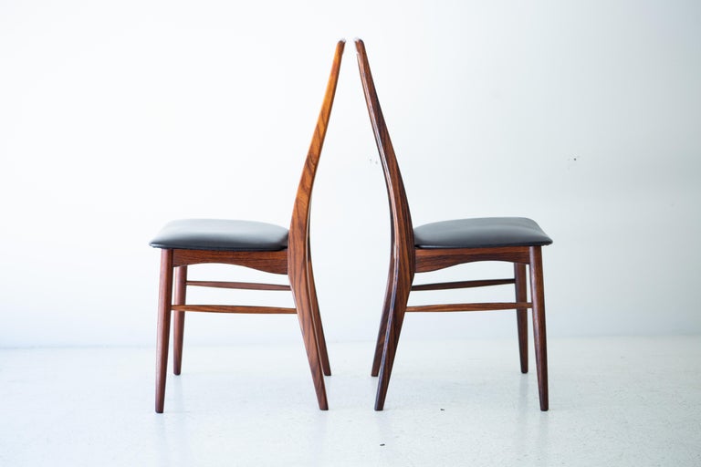 Niels Koefoed Rosewood Eva Dining Chairs for Koefoeds Hornslet In Good Condition For Sale In Oak Harbor, OH