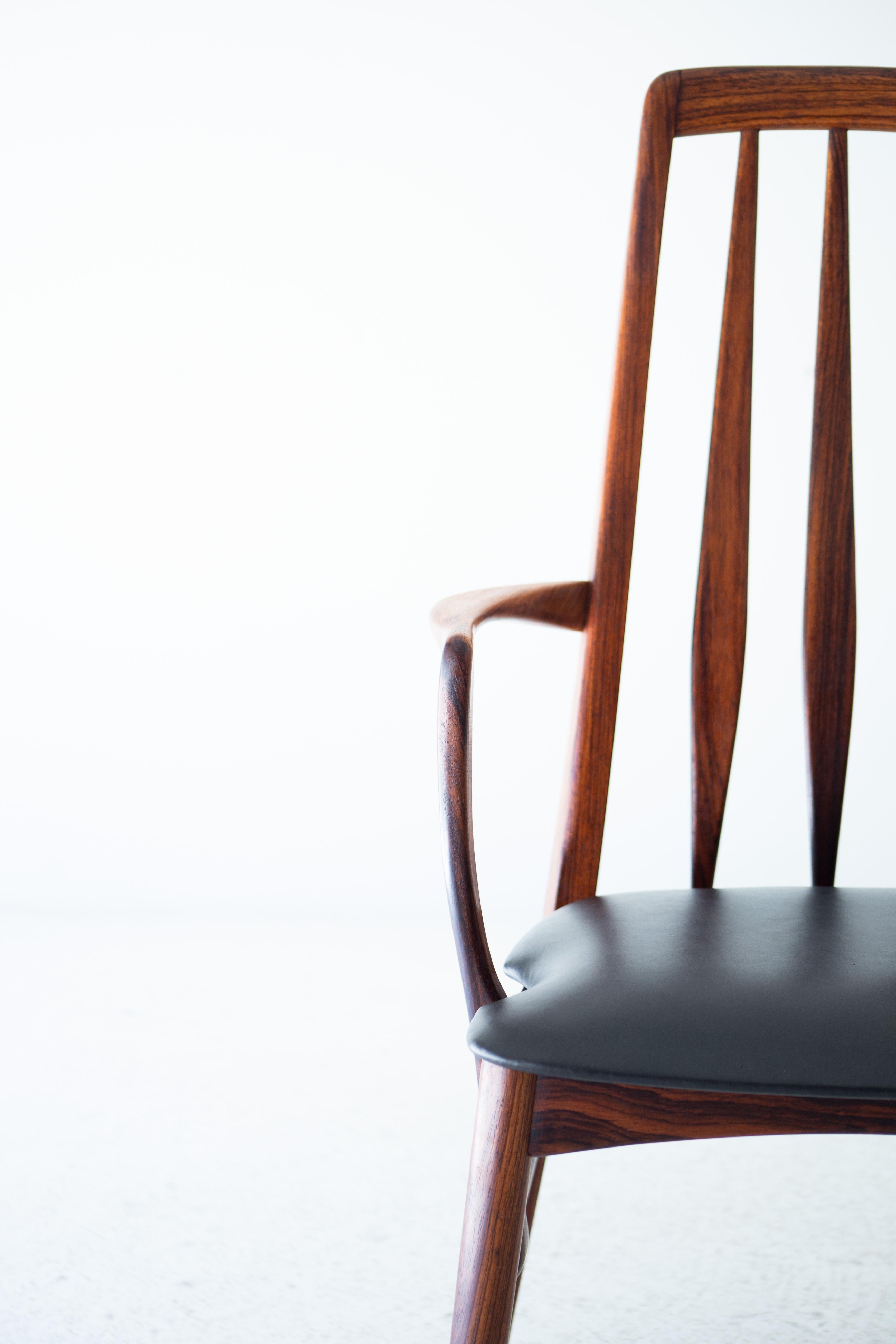 Leather Niels Koefoed Rosewood Eva Dining Chairs for Koefoeds Hornslet