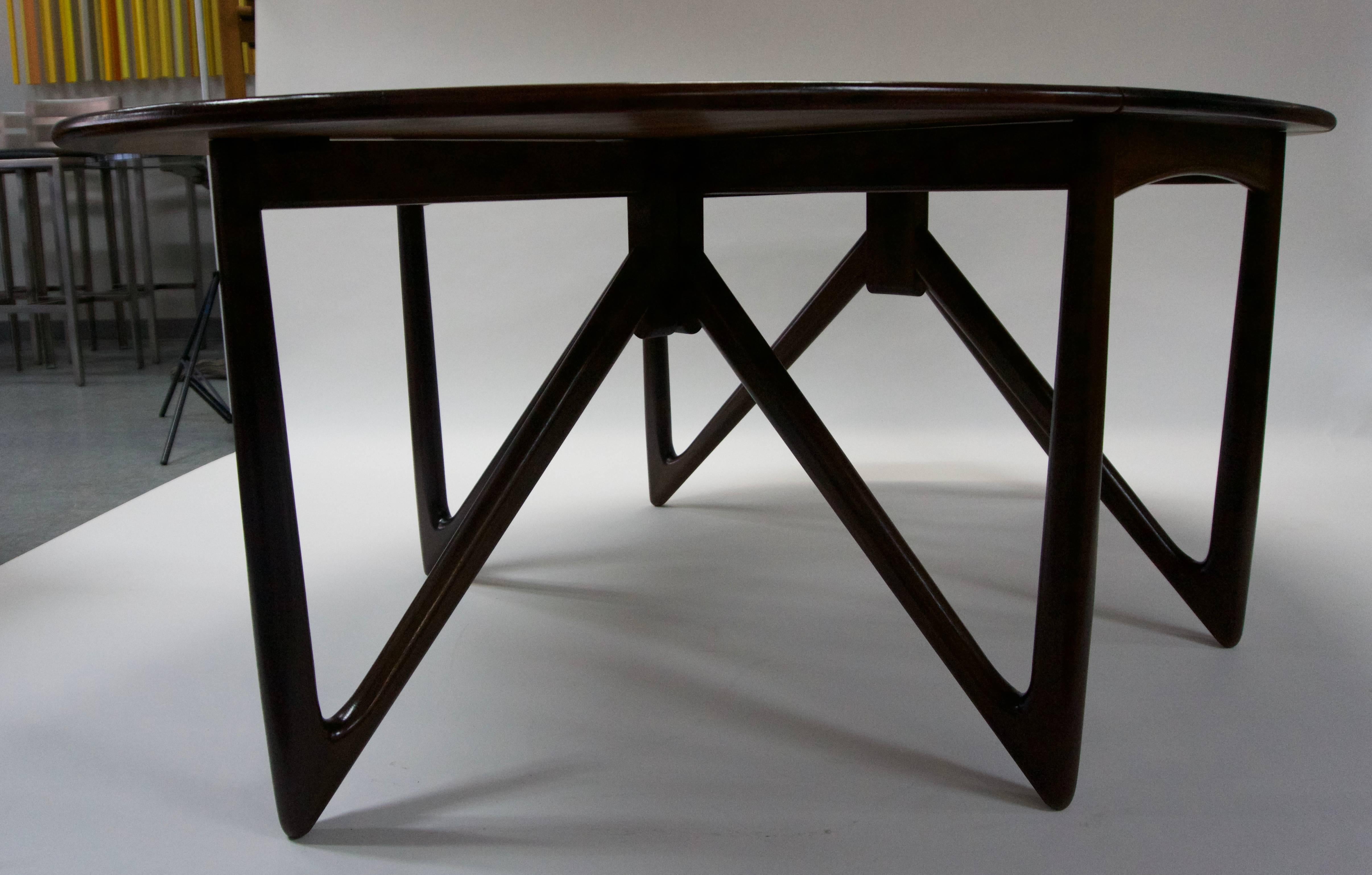 Niels Koefoed Rosewood Gateleg Table In Good Condition In Hudson, NY